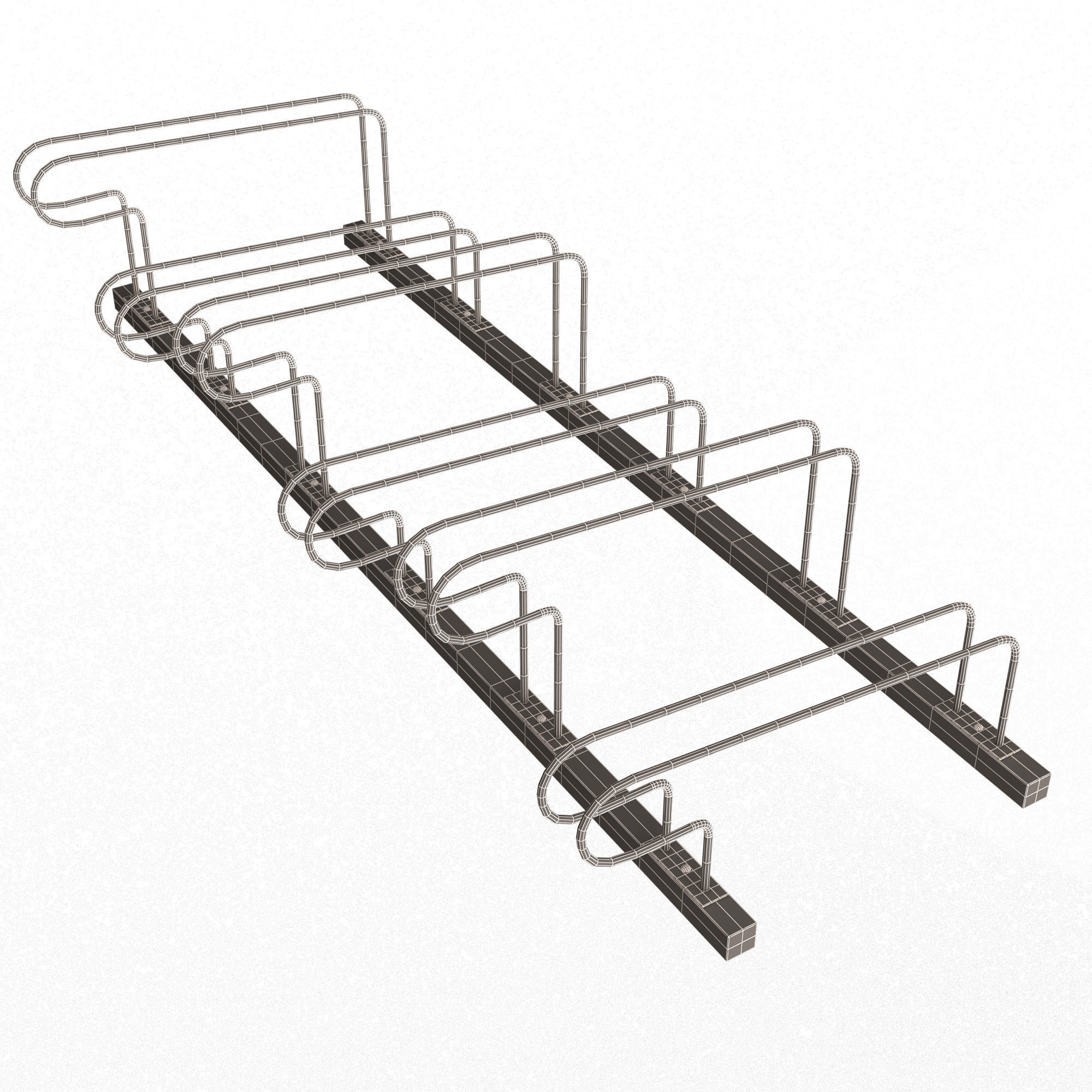 Bike Rack Street Station Low-poly 3D model_12