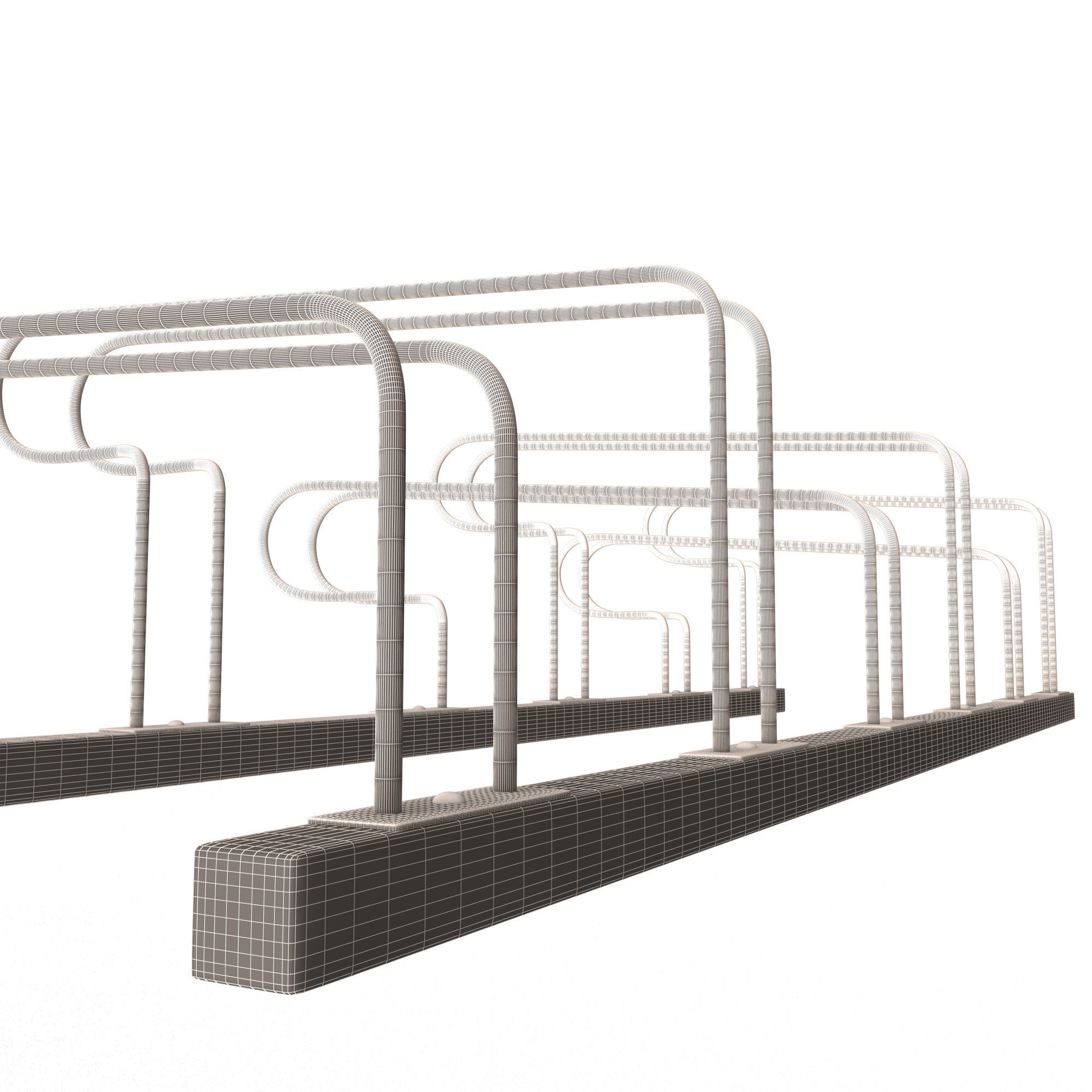 Bike Rack Street Station Low-poly 3D model_8