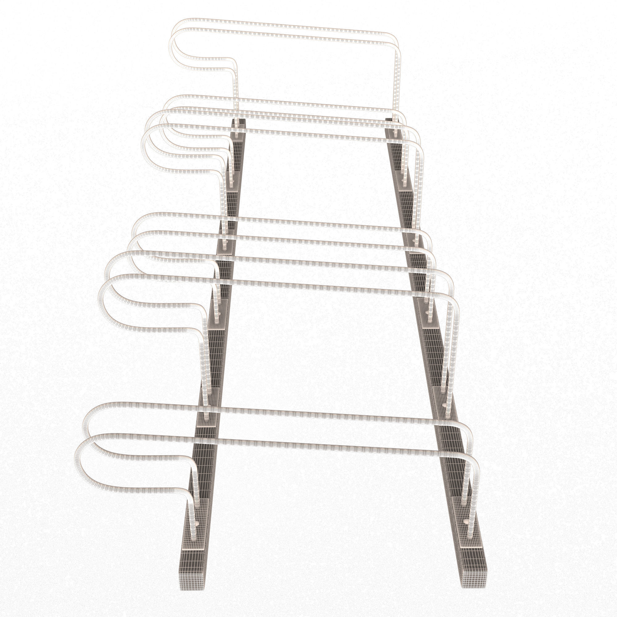 Bike Rack Street Station Low-poly 3D model_10