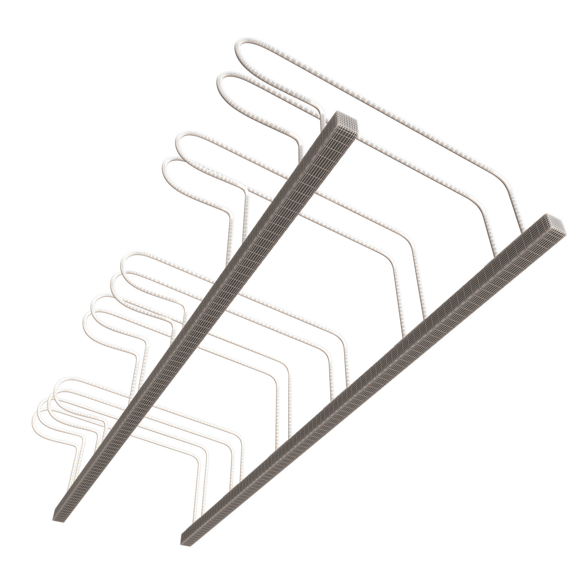 Bike Rack Street Station Low-poly 3D model_7