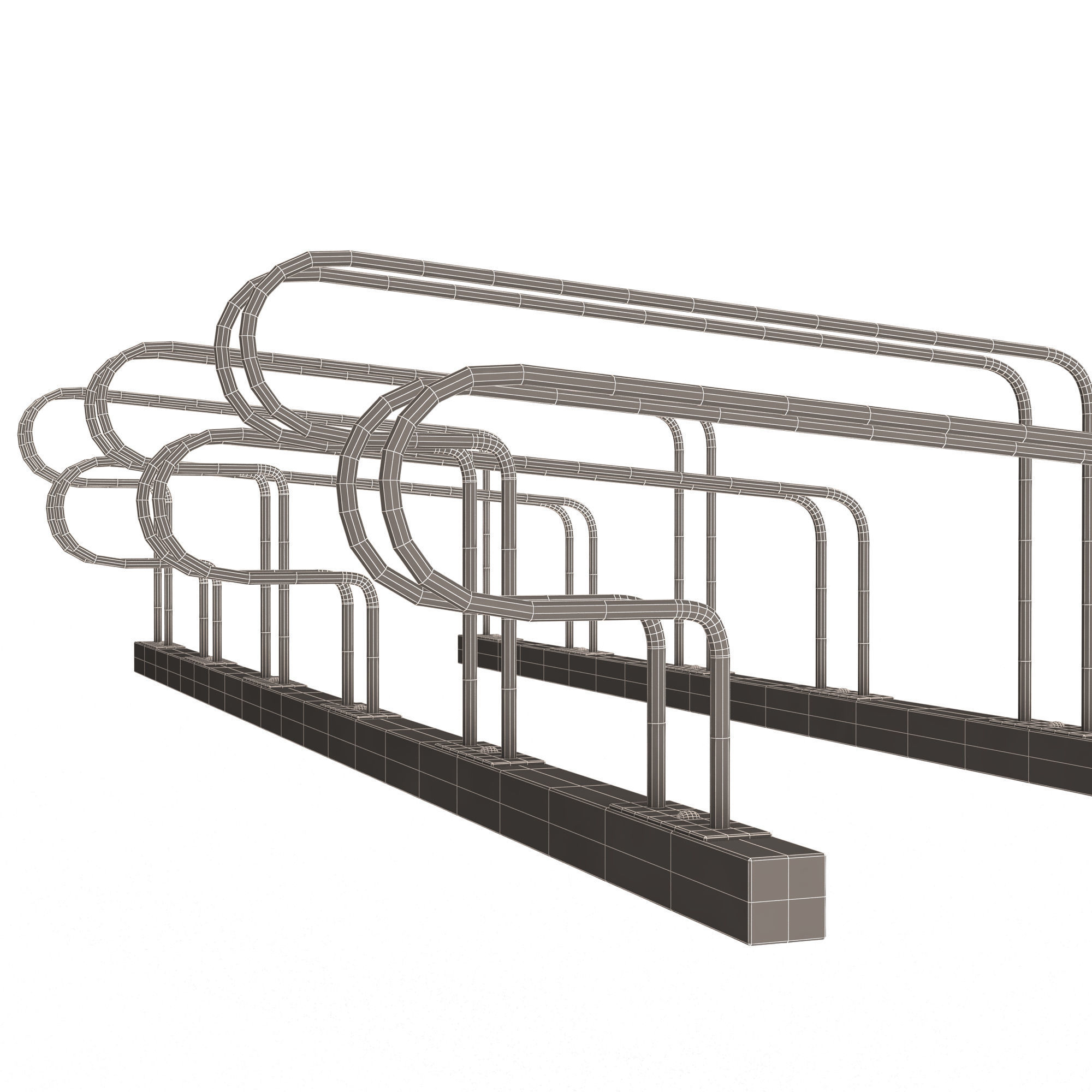 Bike Rack Street Station Low-poly 3D model_15