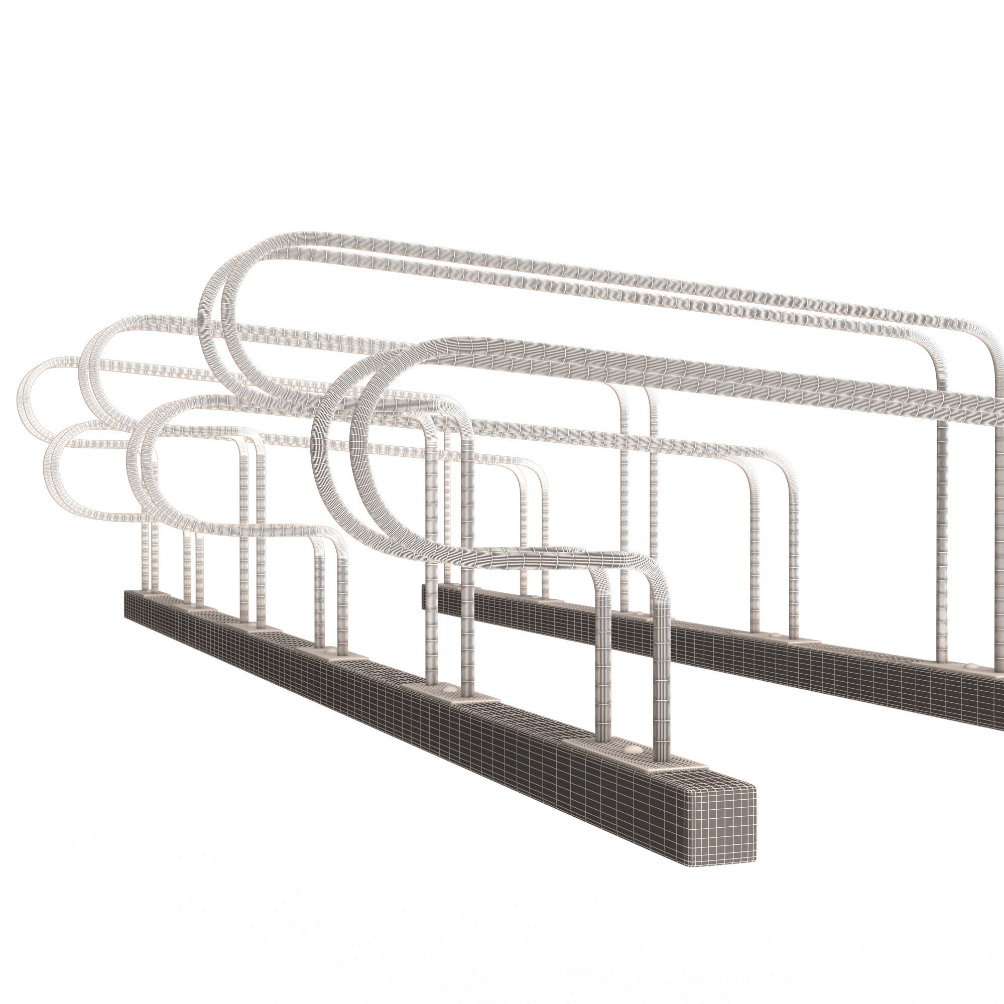 Bike Rack Street Station Low-poly 3D model_9