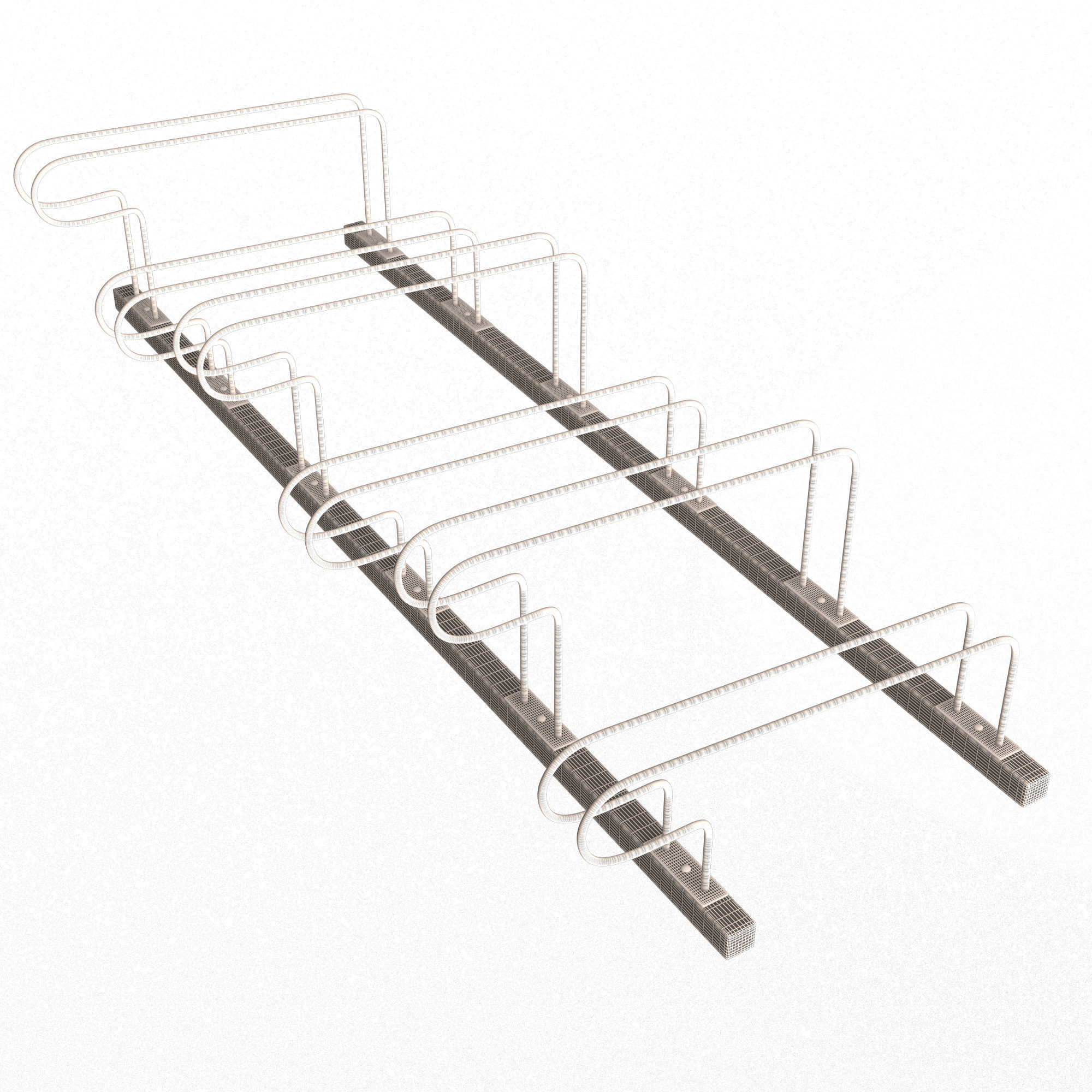 Bike Rack Street Station Low-poly 3D model_6
