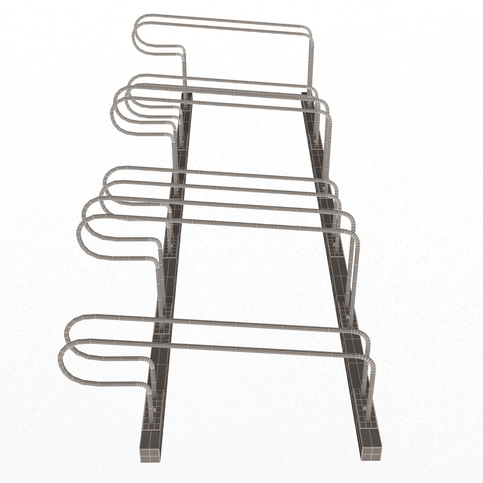 Bike Rack Street Station Low-poly 3D model_16