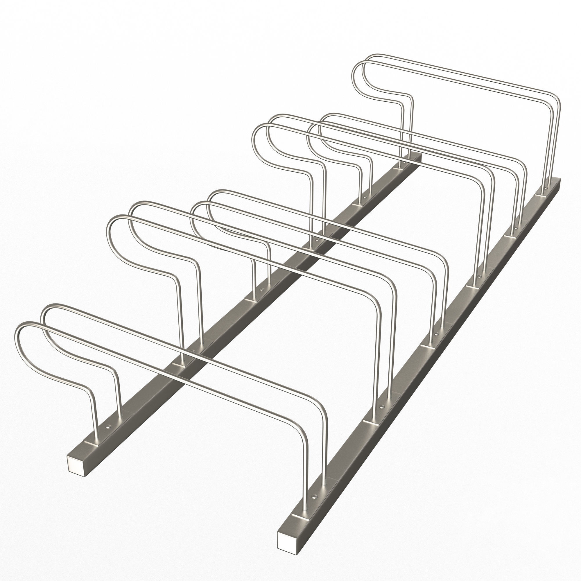 Bike Rack Street Station Low-poly 3D model_5
