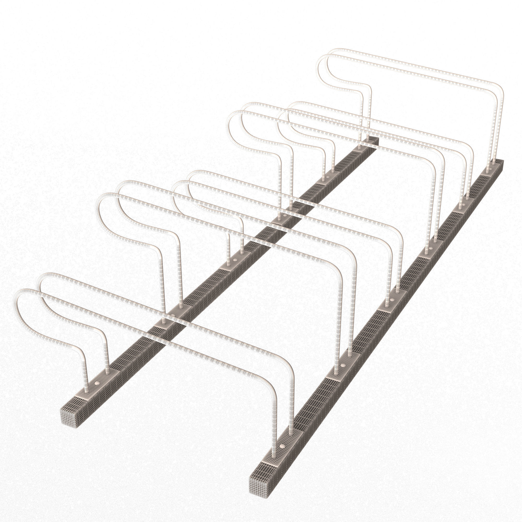Bike Rack Street Station Low-poly 3D model_11