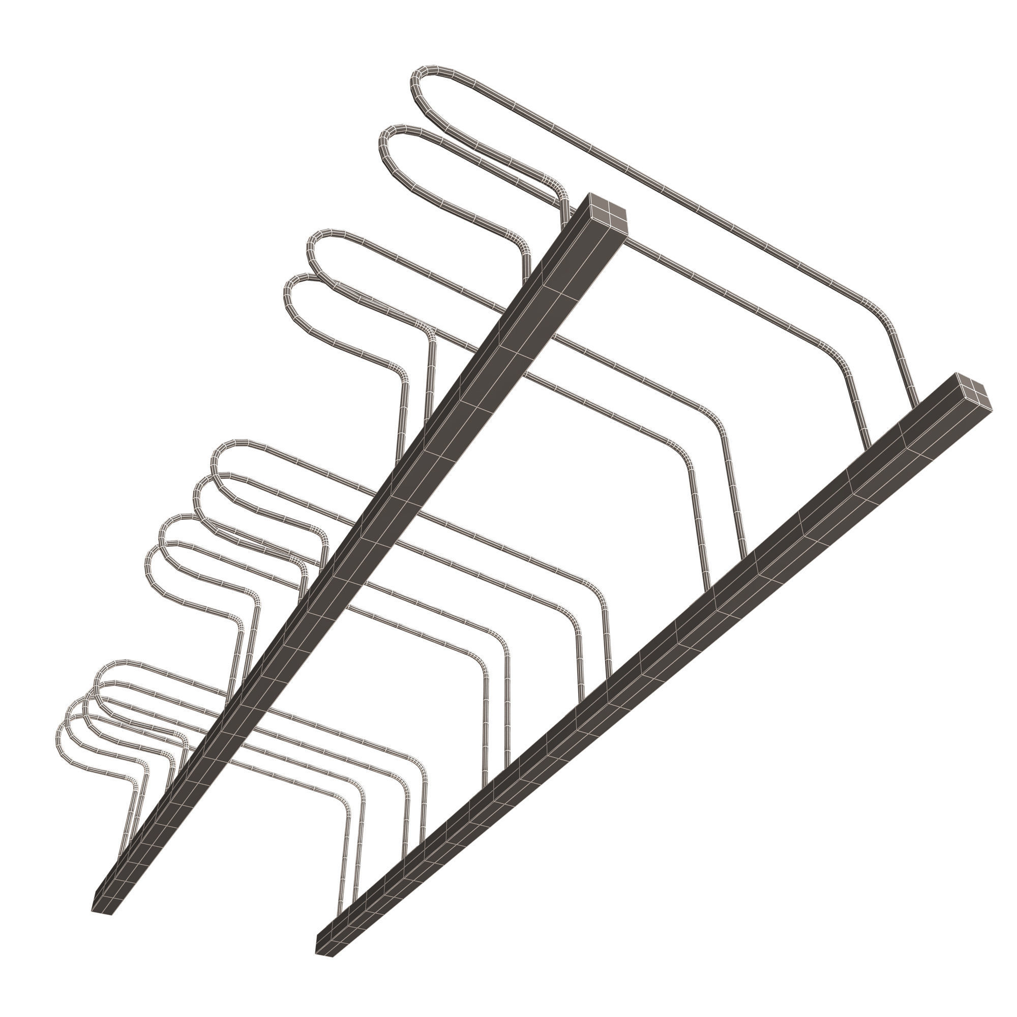 Bike Rack Street Station Low-poly 3D model_13