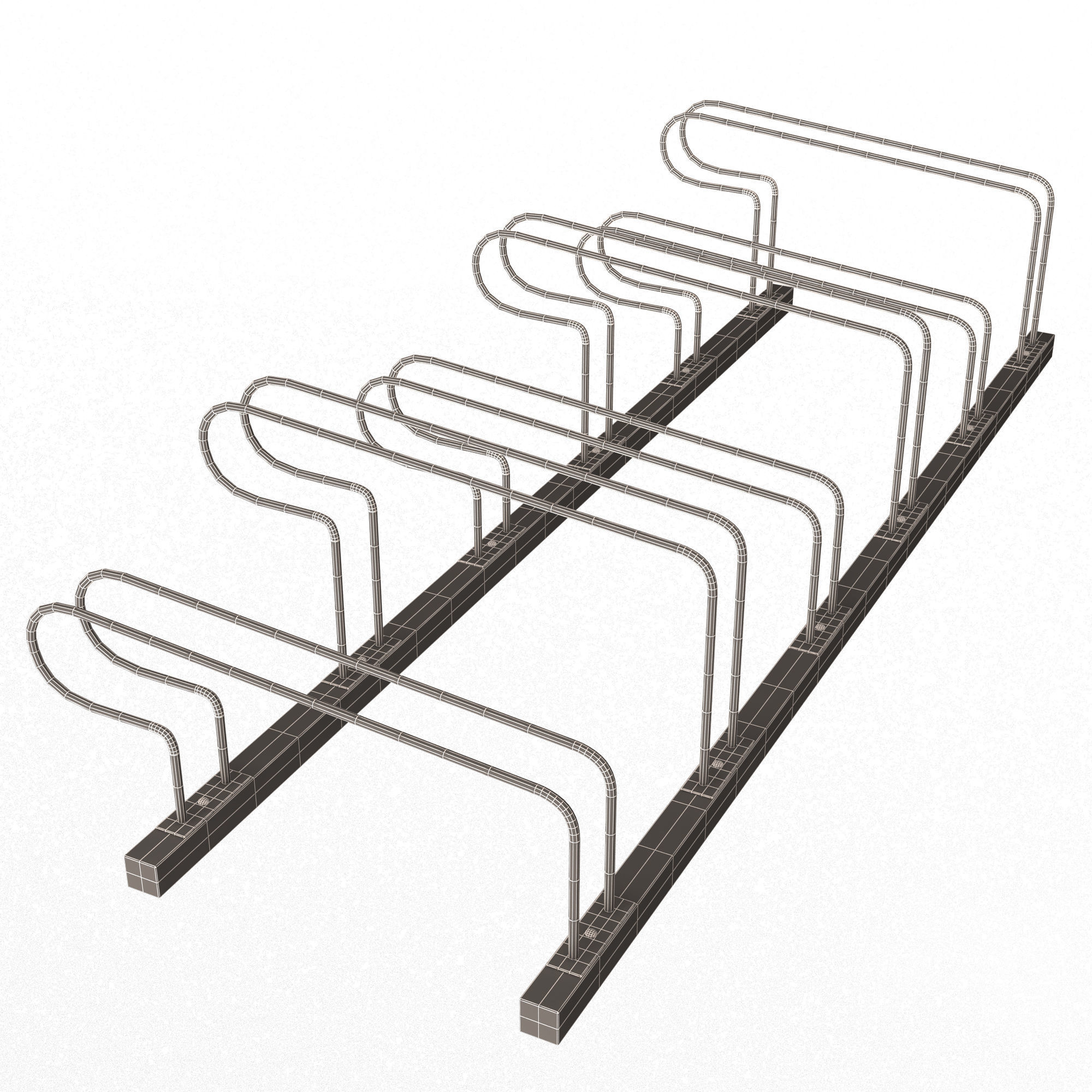 Bike Rack Street Station Low-poly 3D model_17