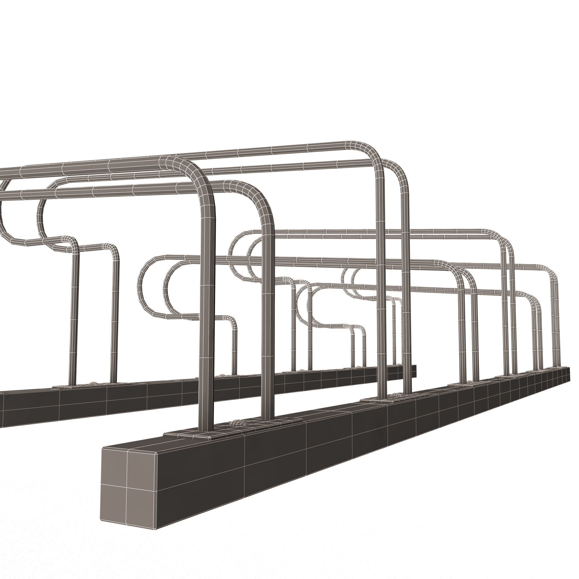 Bike Rack Street Station Low-poly 3D model_14