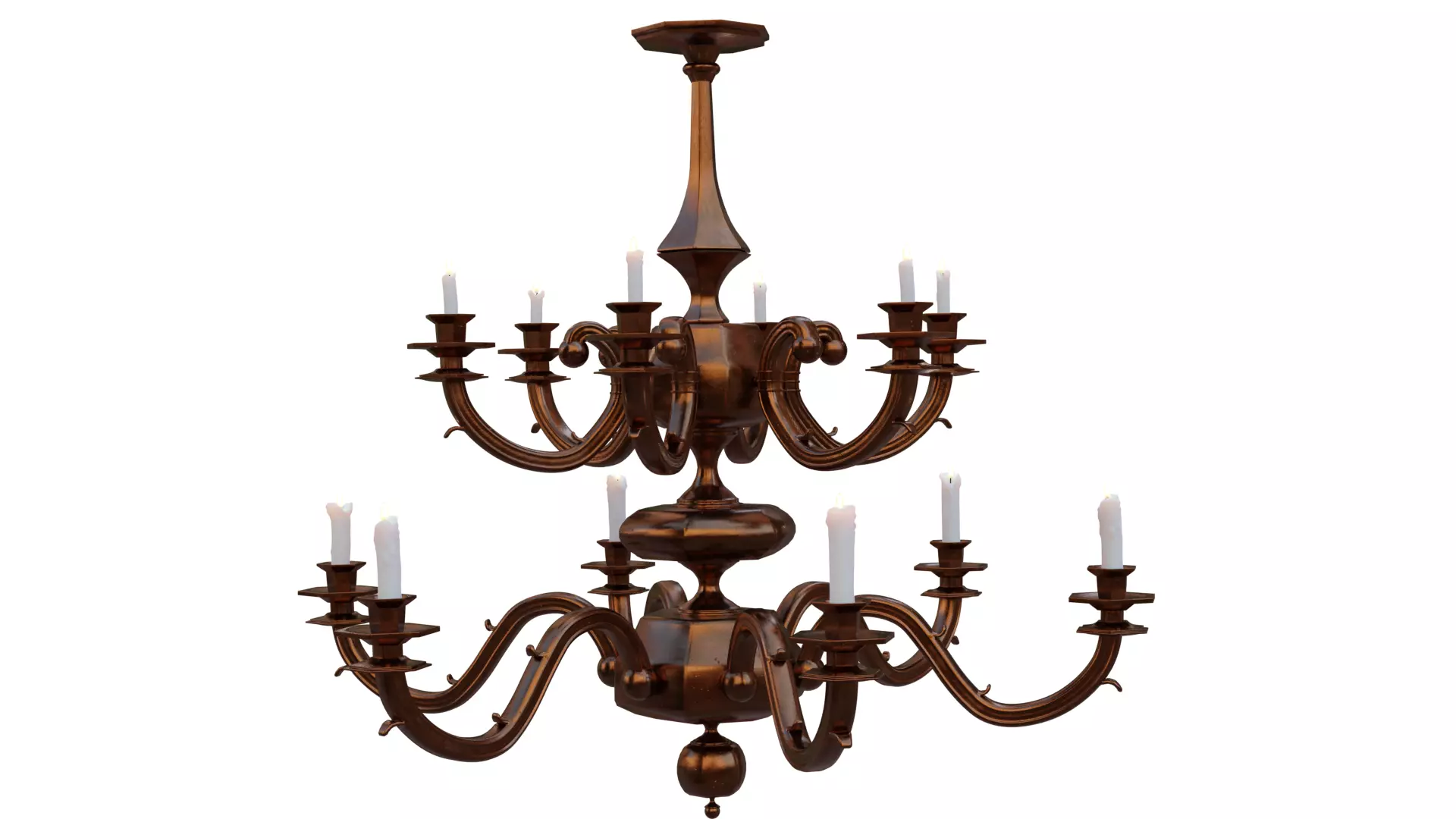 Chandelier with candles 3D model