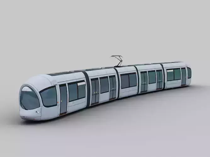 Tram Lyon Low-poly 3D model
