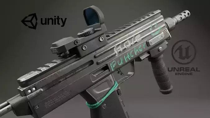 MICRO UZI Low-poly 3D model