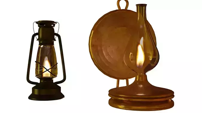 oil lamps 3D model