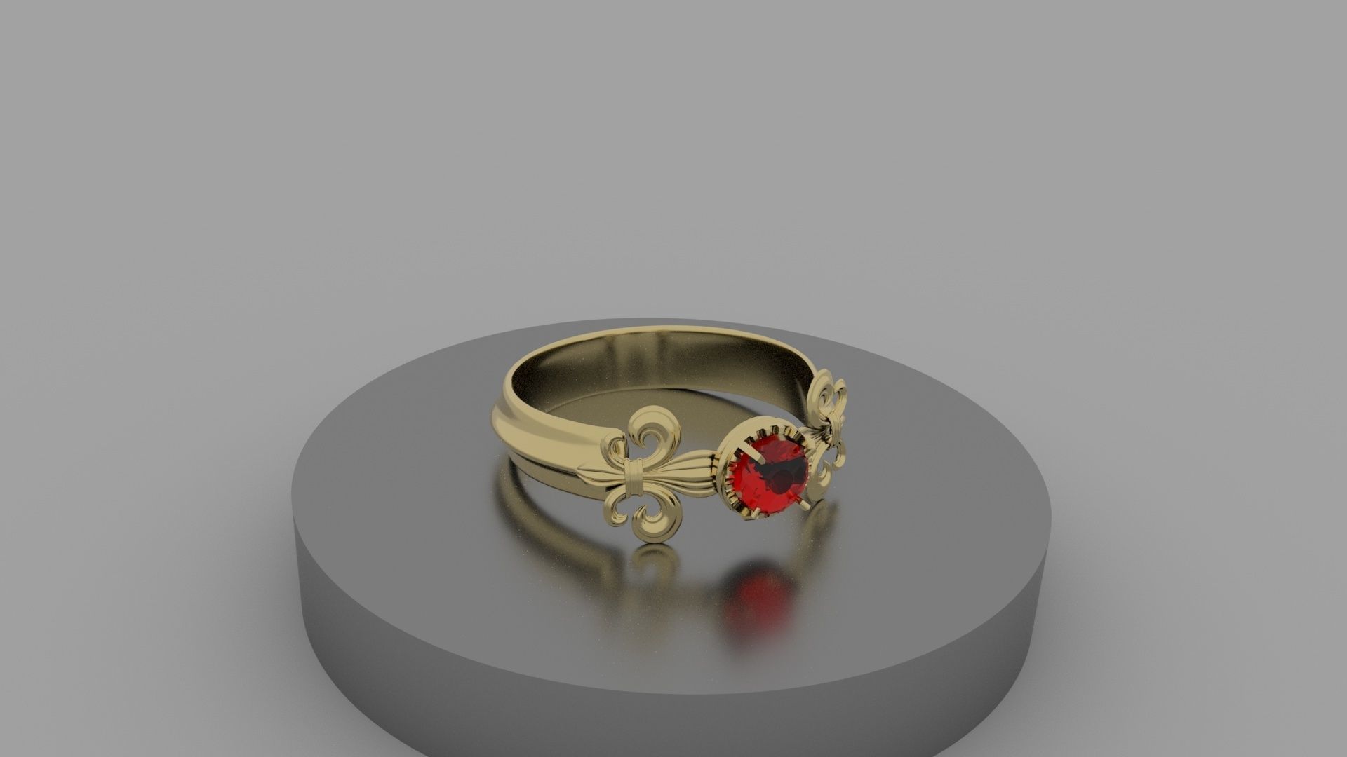 Red Stone Bracelet 3D model_12