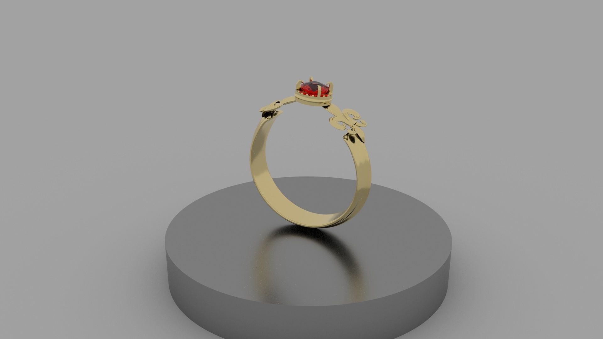 Red Stone Bracelet 3D model_9