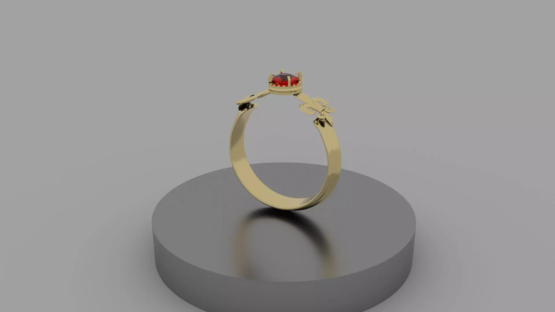 Red Stone Bracelet 3D model_0