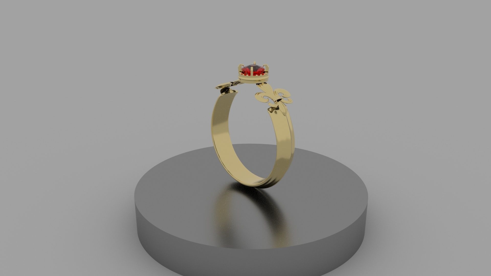 Red Stone Bracelet 3D model_1