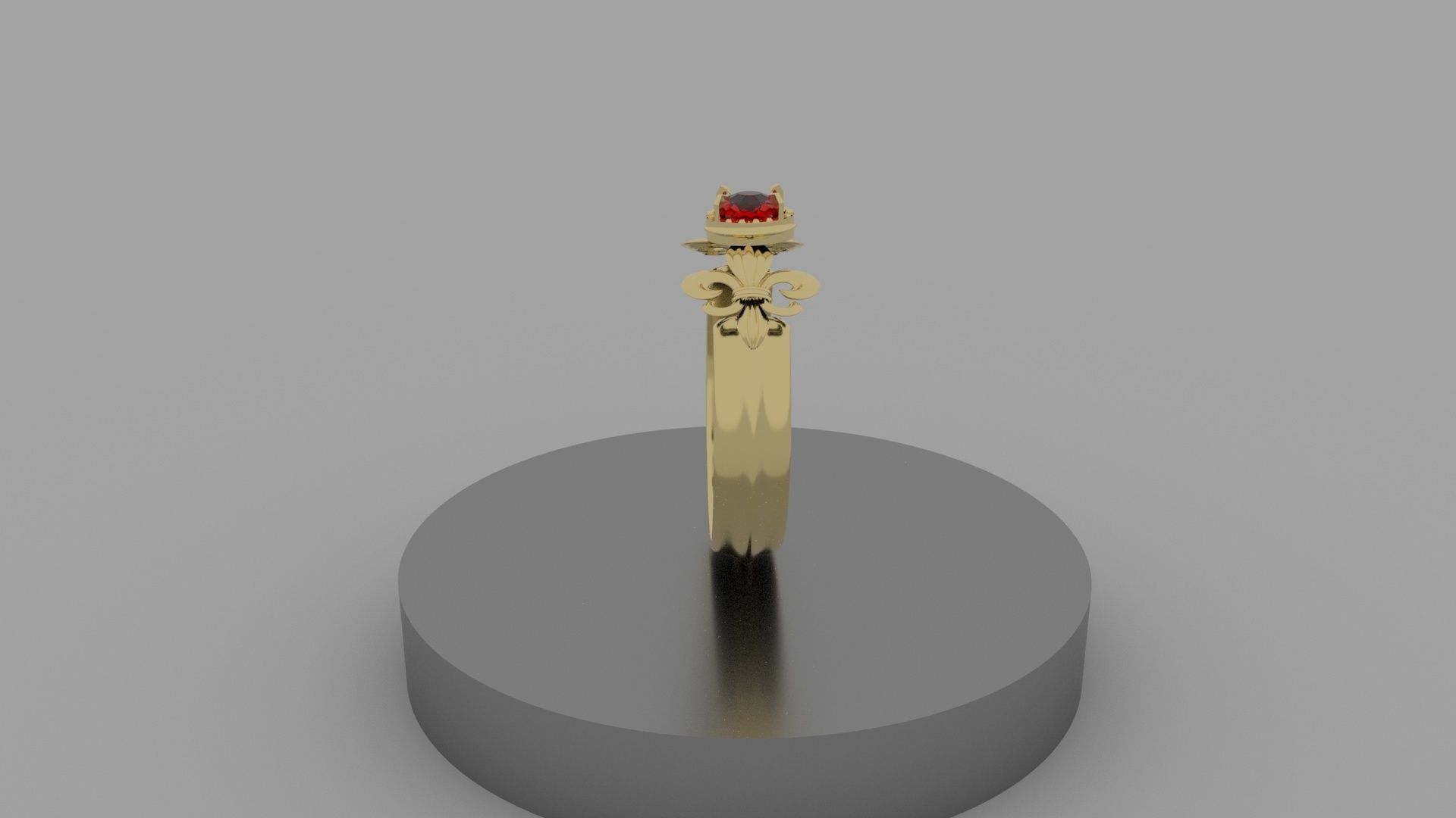 Red Stone Bracelet 3D model_3