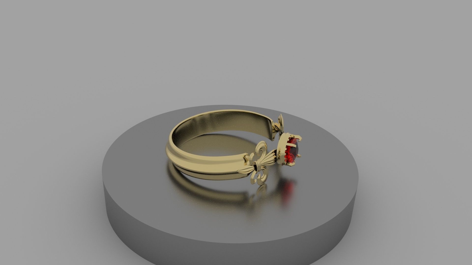 Red Stone Bracelet 3D model_11