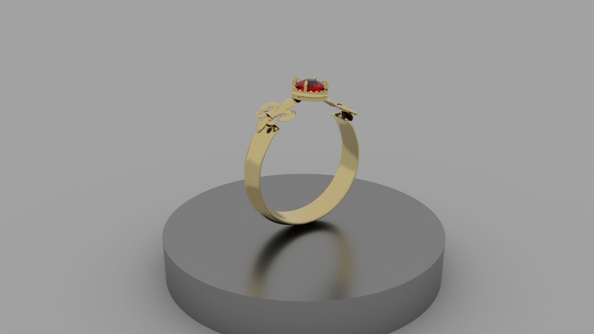 Red Stone Bracelet 3D model_6