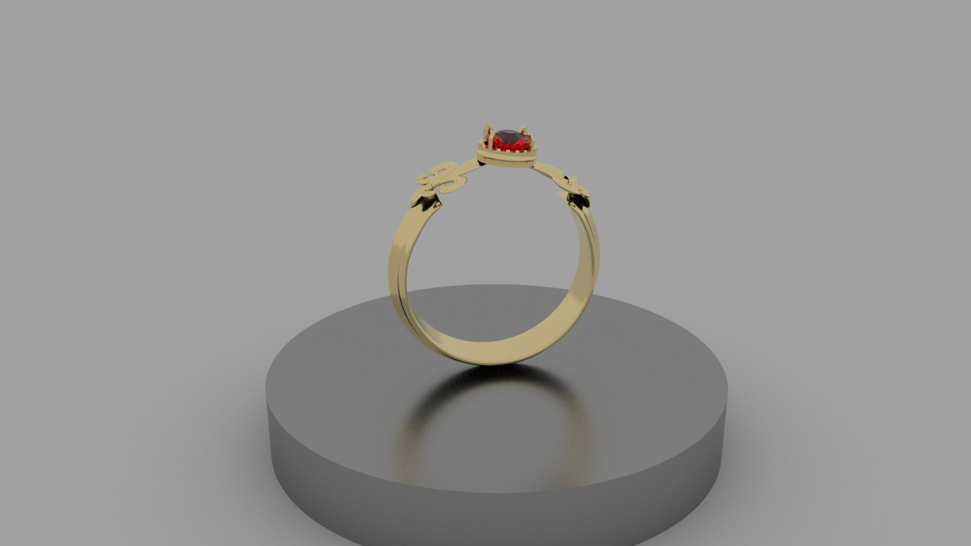 Red Stone Bracelet 3D model_7