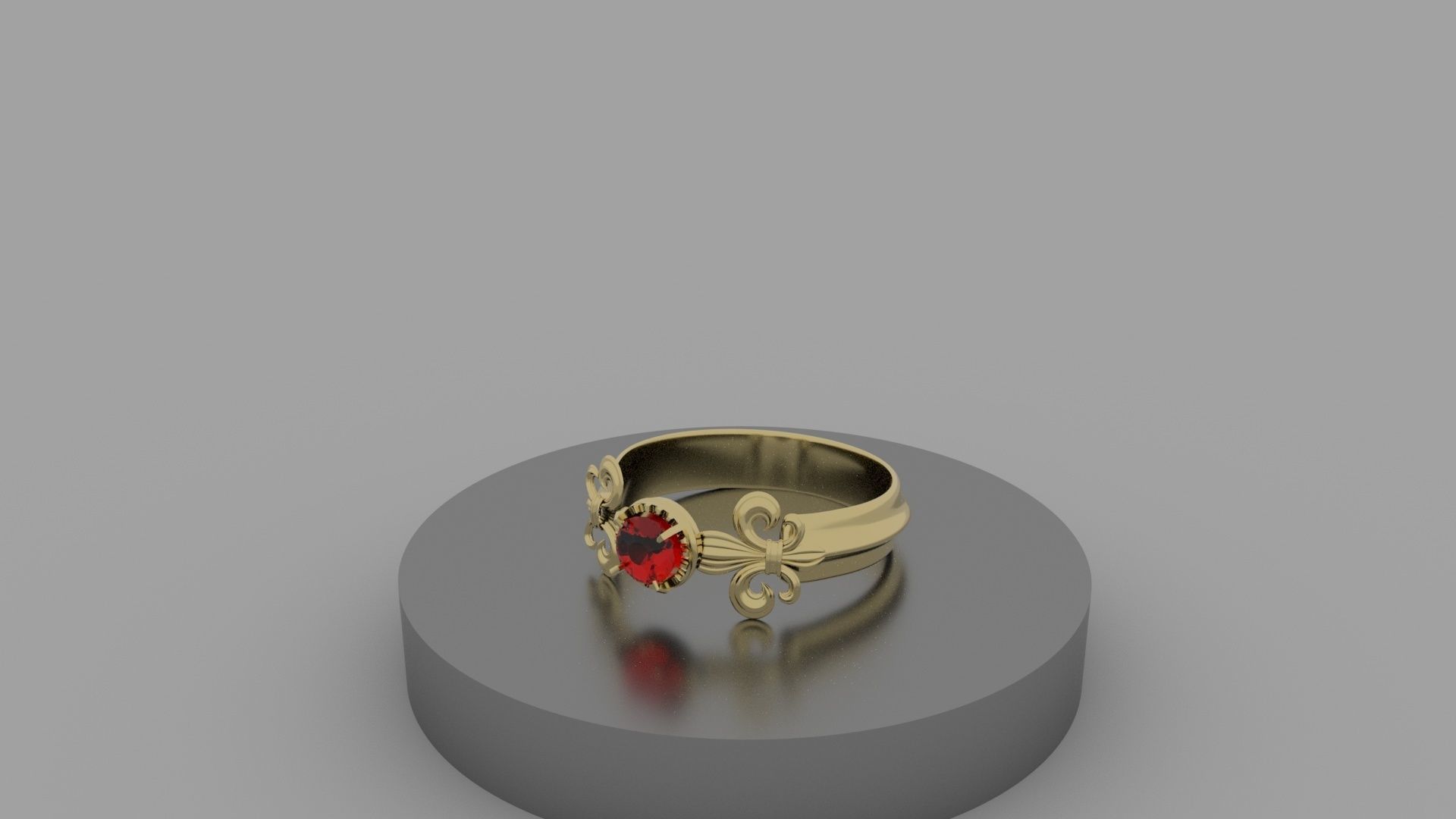 Red Stone Bracelet 3D model_10