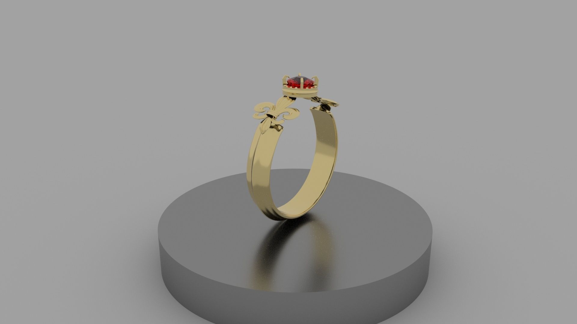 Red Stone Bracelet 3D model_5