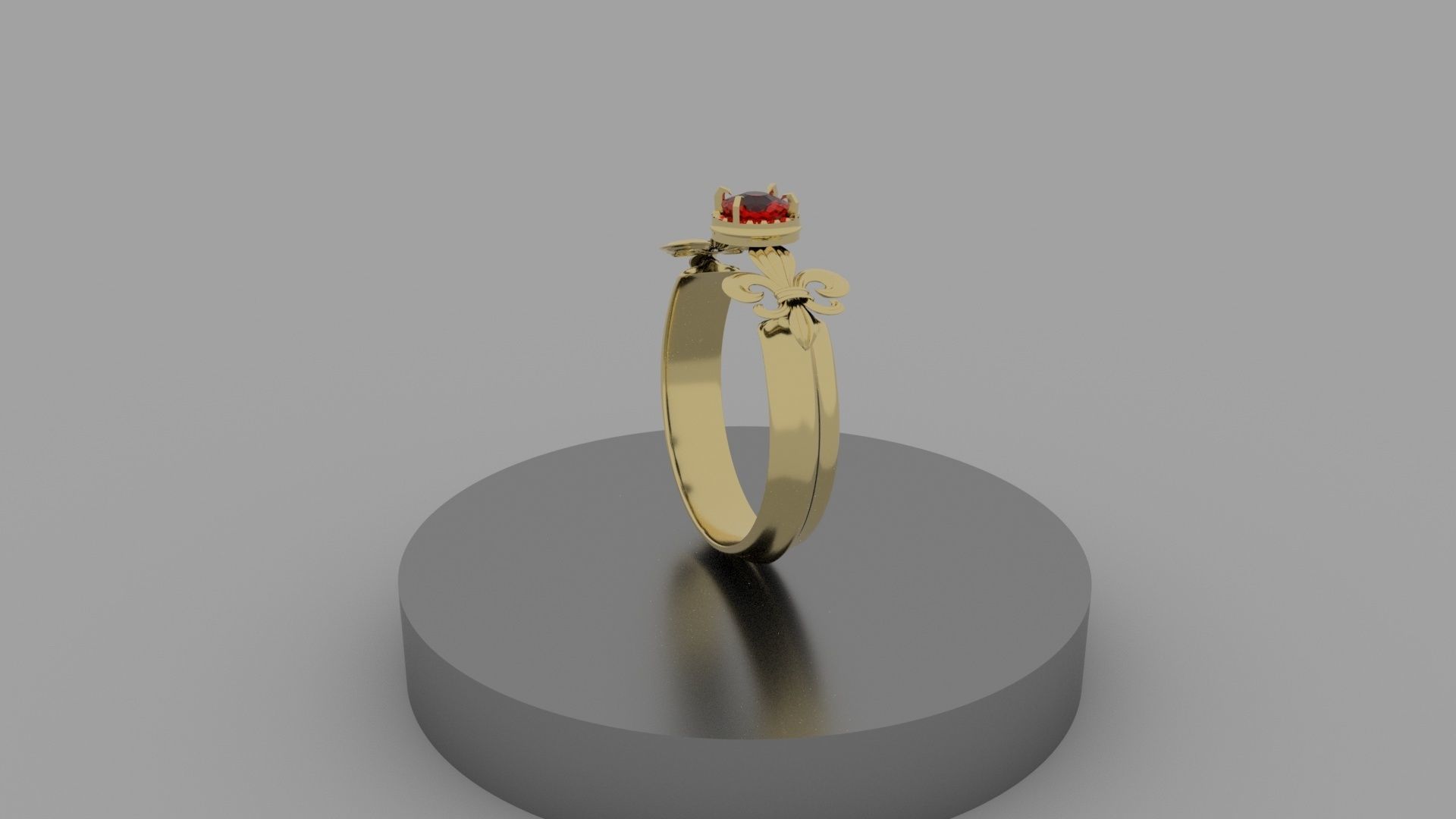 Red Stone Bracelet 3D model_2