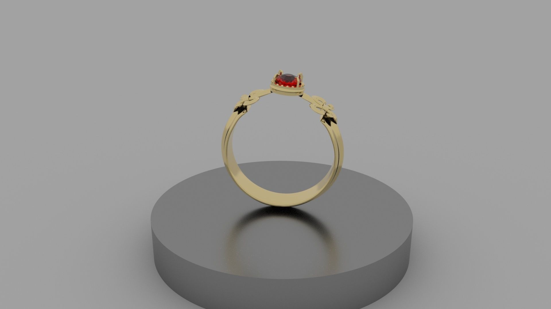 Red Stone Bracelet 3D model_8