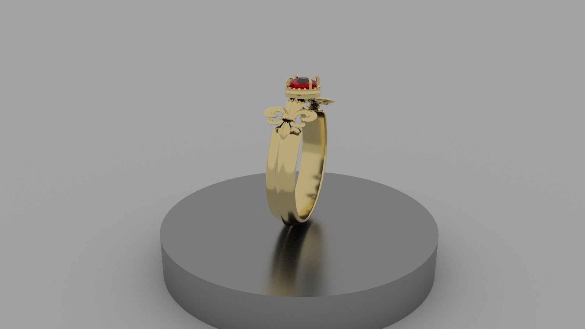 Red Stone Bracelet 3D model_4