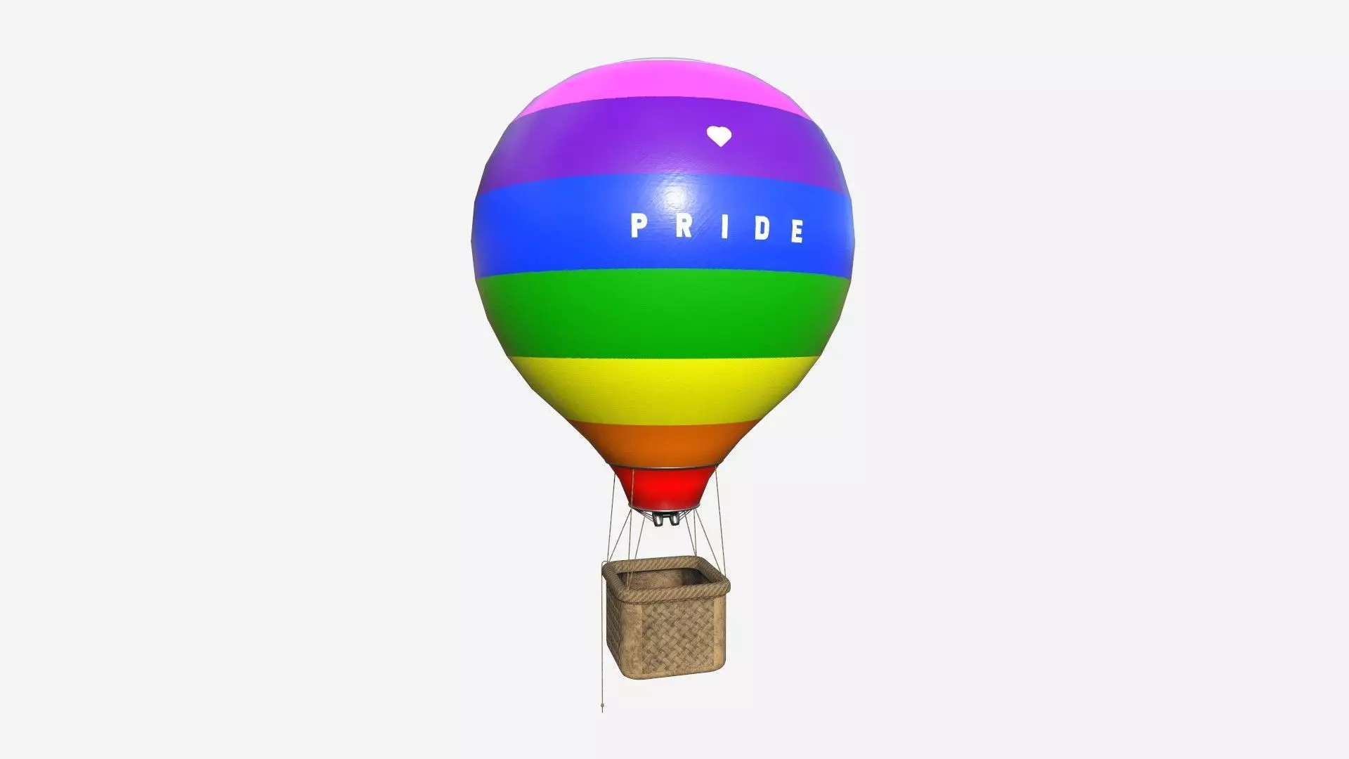 Balloon Hot Air 10 Pride - Aircraft Cartoon Low-poly 3D model