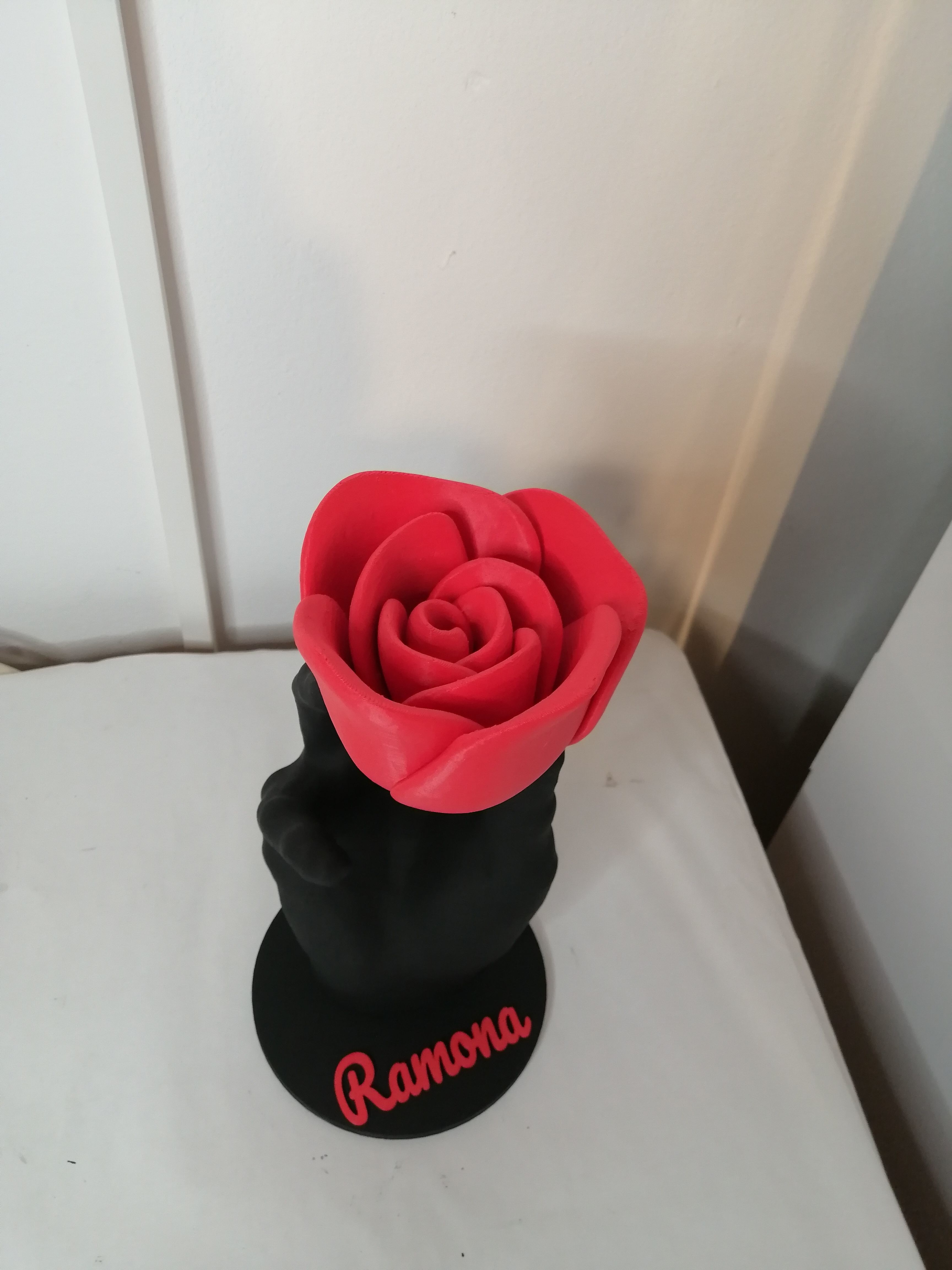 Rose with hand stand 3D print model_7