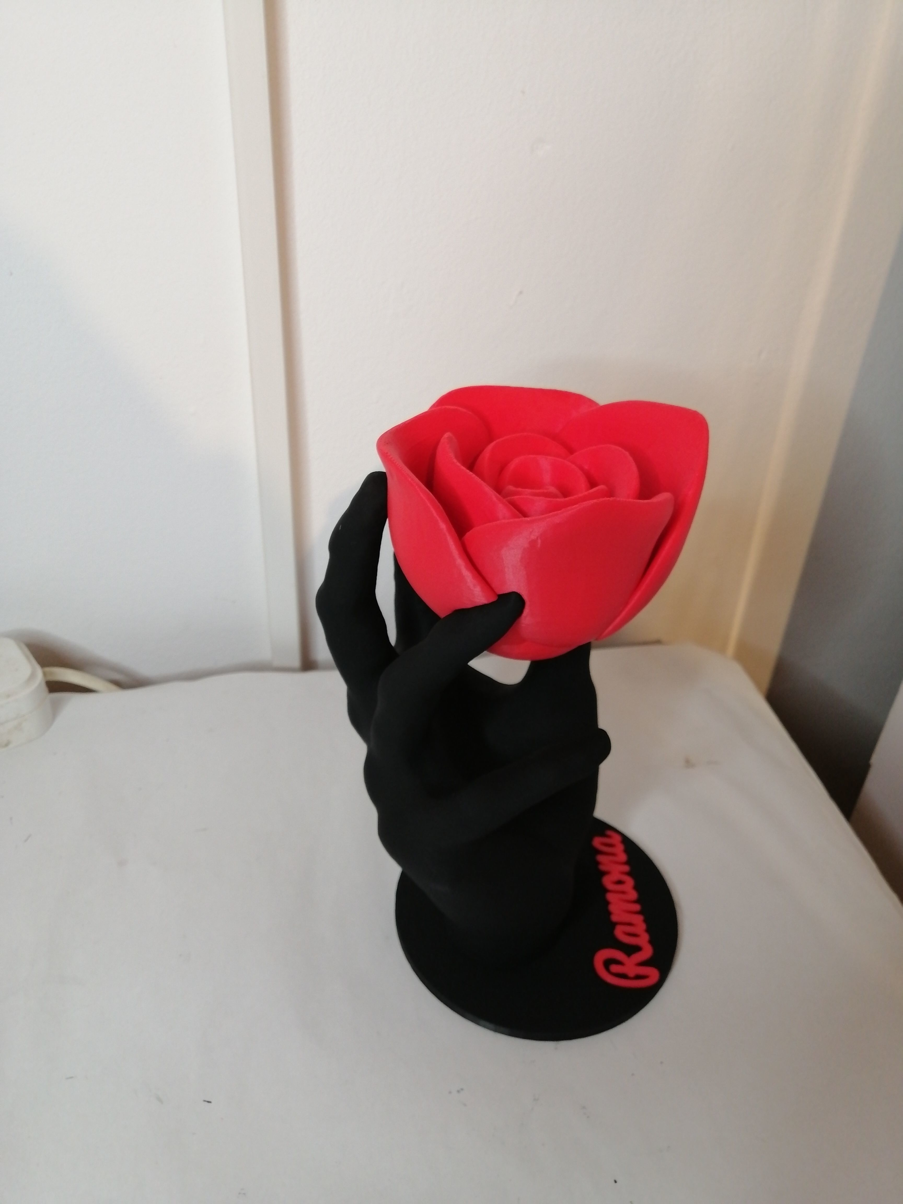 Rose with hand stand 3D print model_5