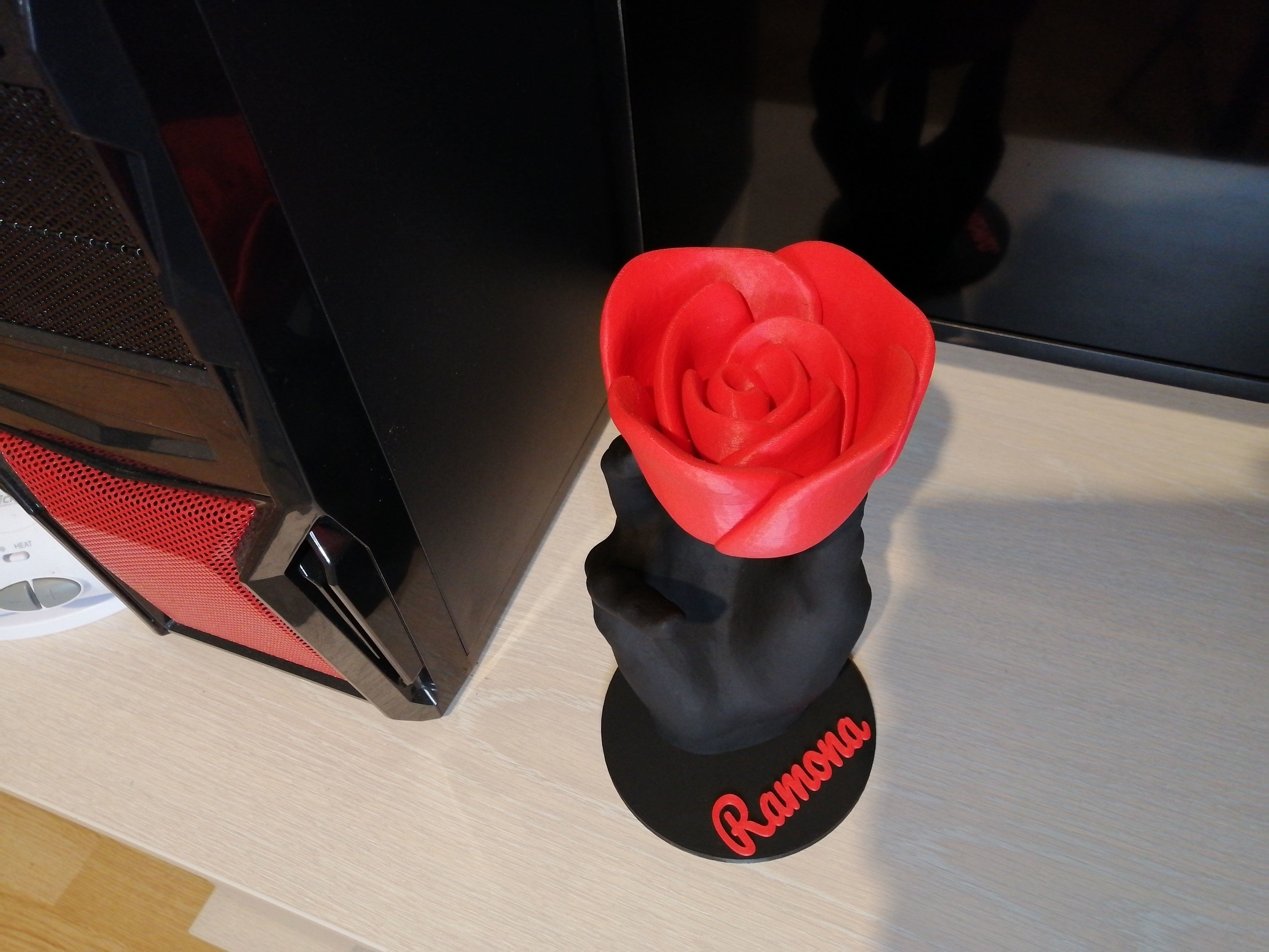 Rose with hand stand 3D print model_1