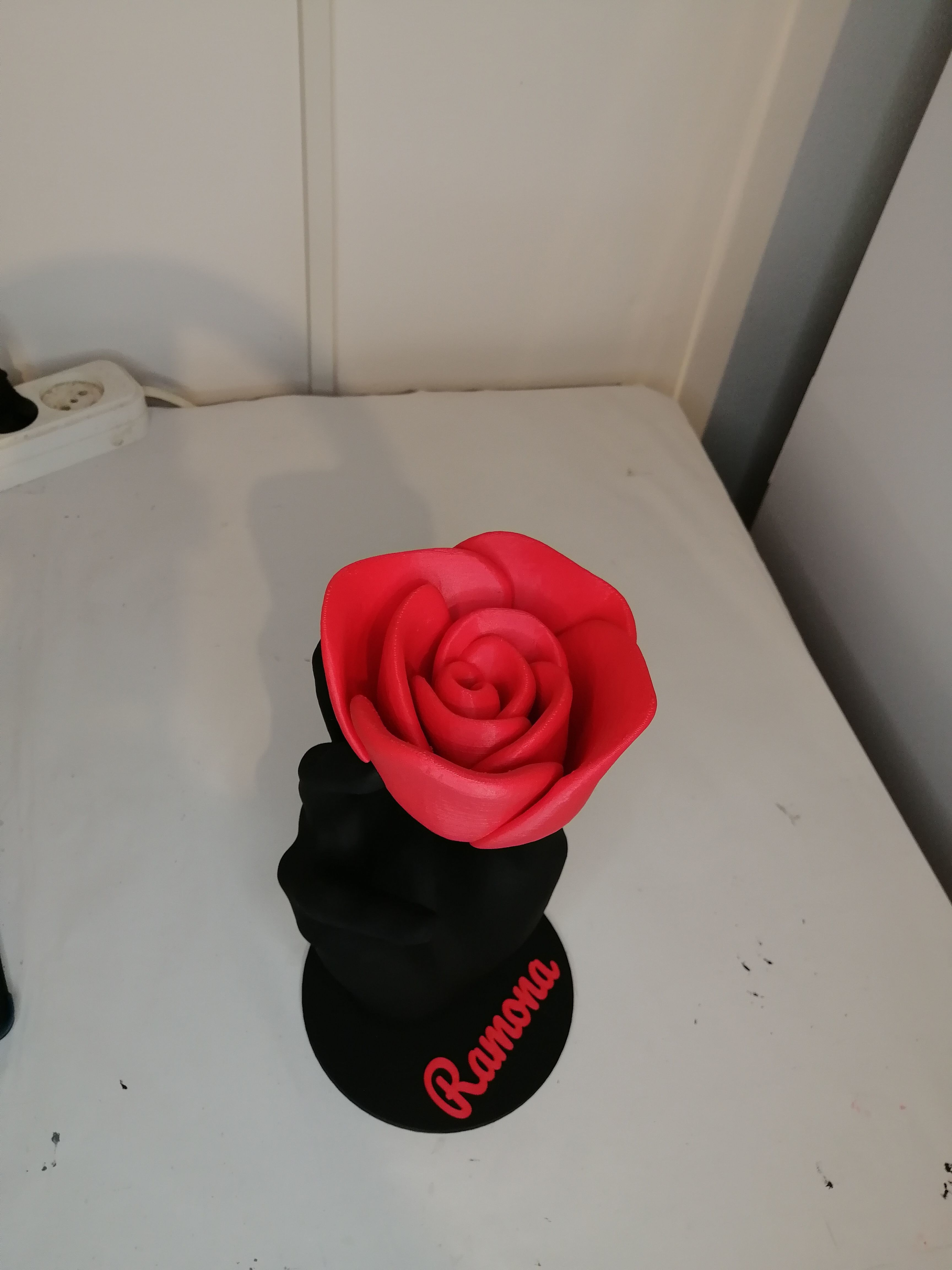 Rose with hand stand 3D print model_10