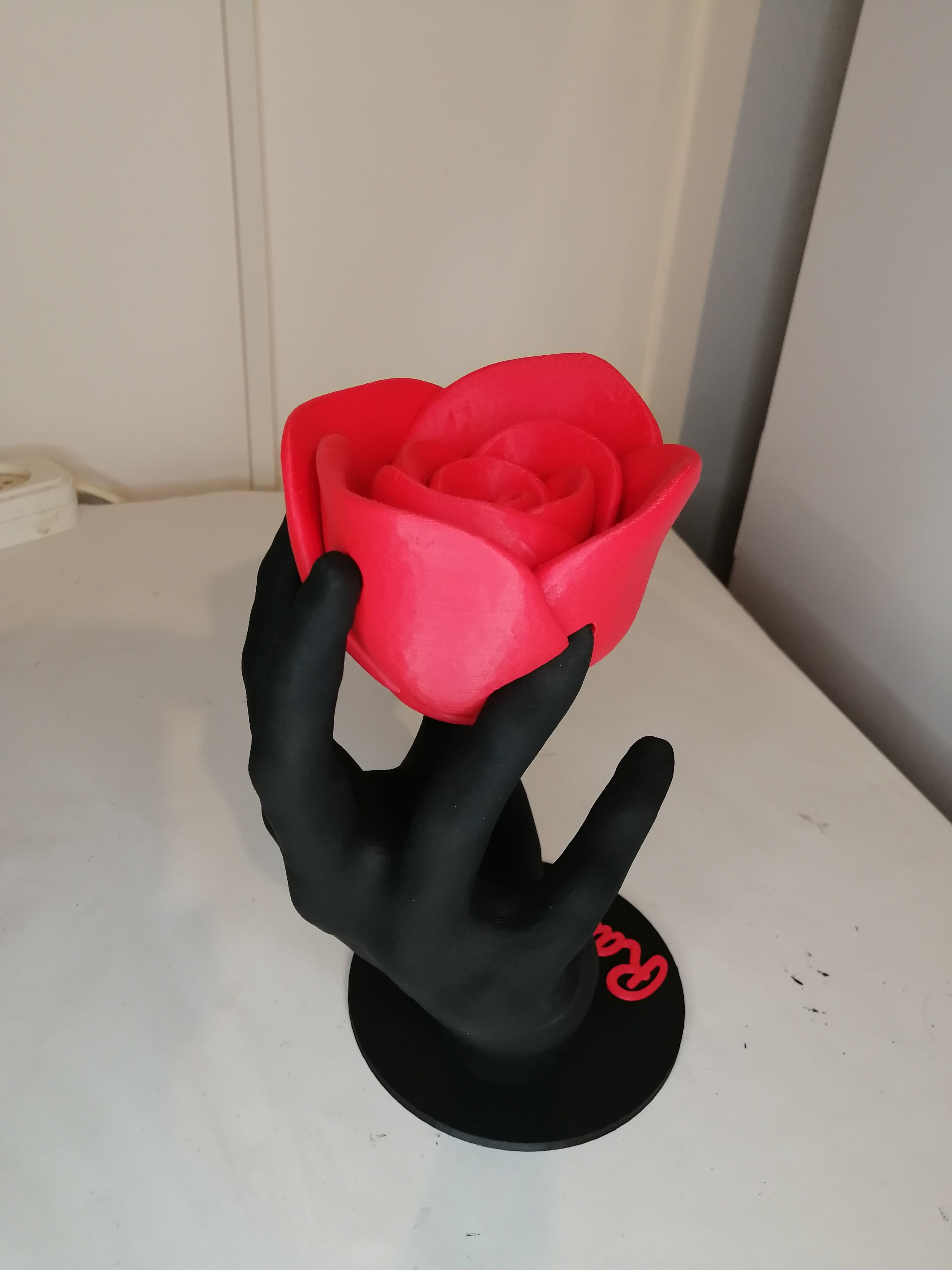 Rose with hand stand 3D print model_9