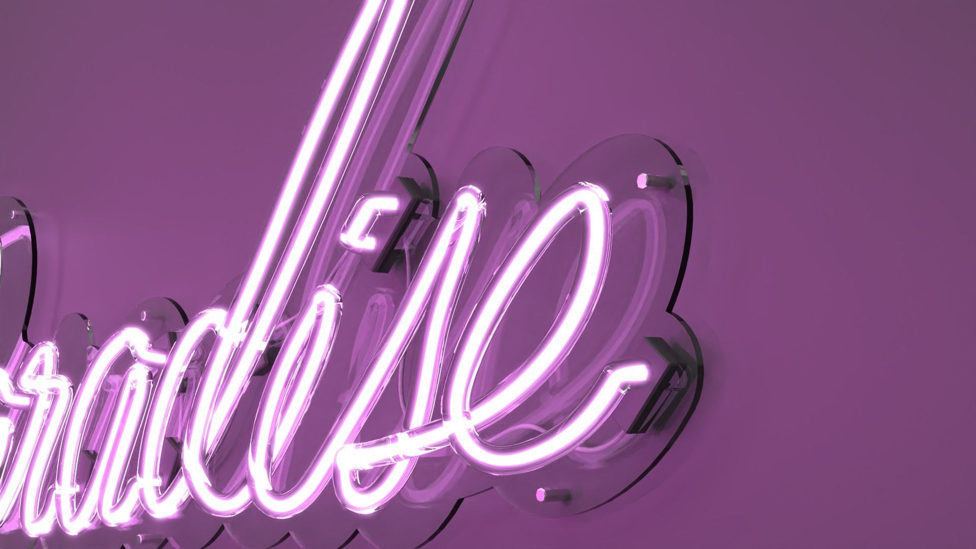 Paradise - Neon Sign 3D model_2