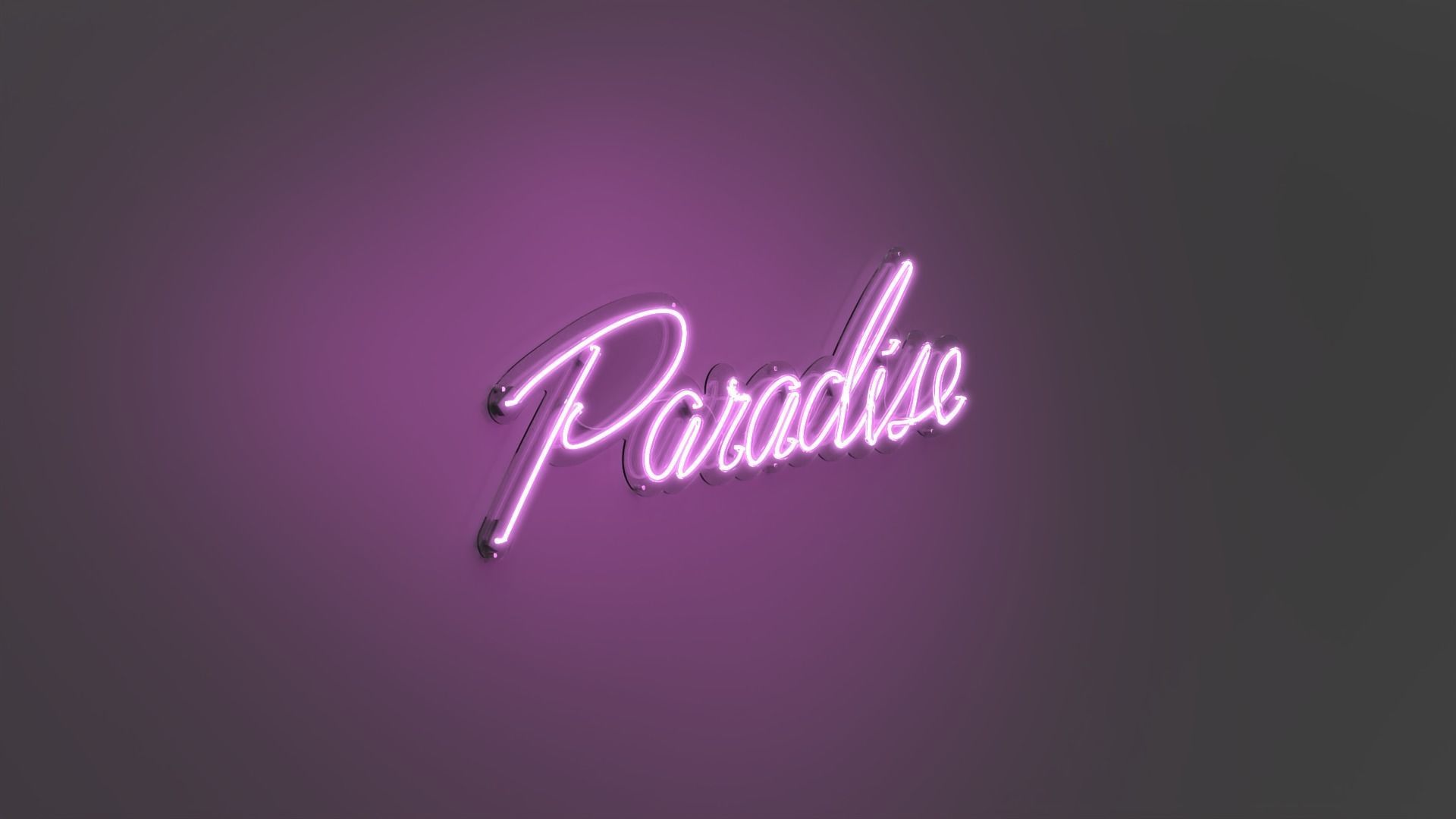 Paradise - Neon Sign 3D model_5