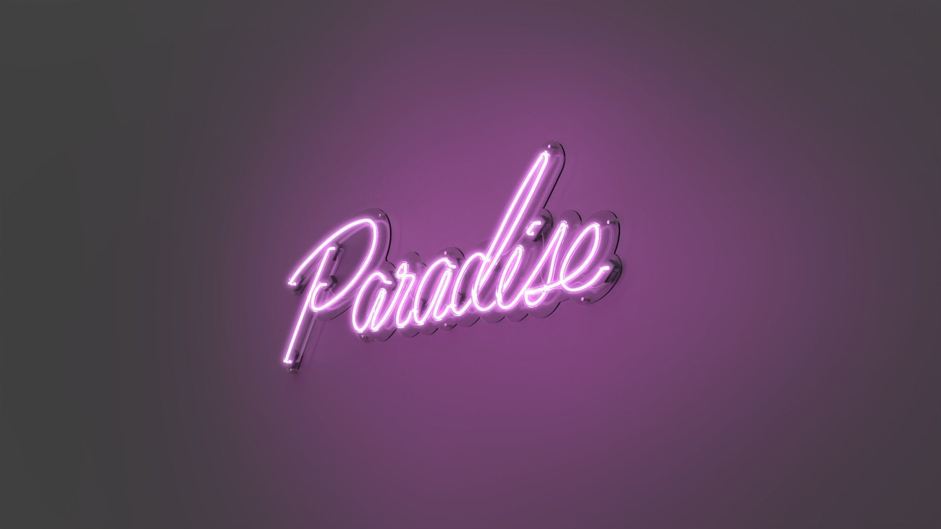 Paradise - Neon Sign 3D model_3