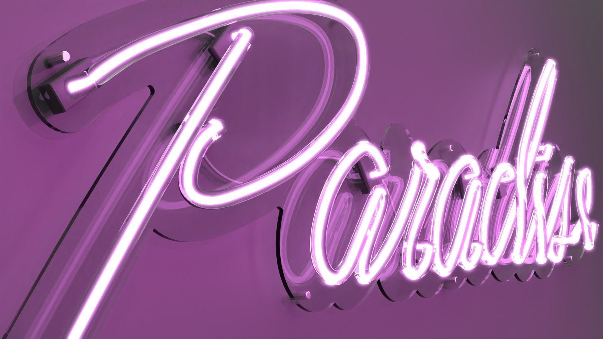 Paradise - Neon Sign 3D model_1