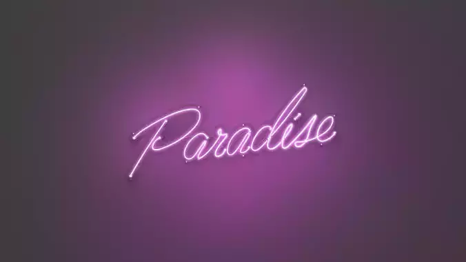 Paradise - Neon Sign 3D model