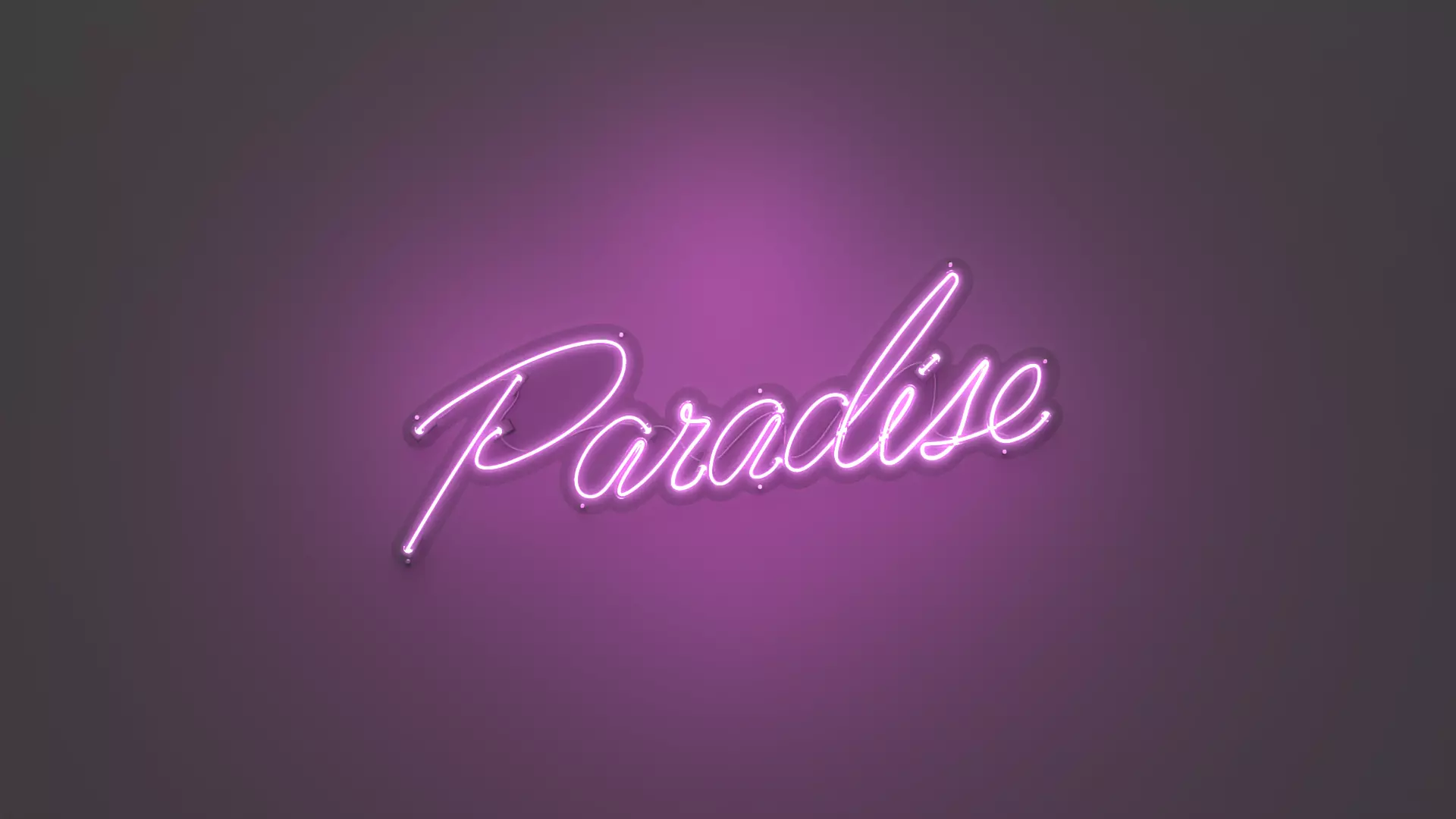 Paradise - Neon Sign 3D model_0