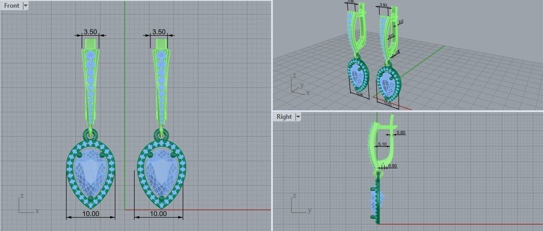 Tiffany earring 3d model  3D print model_3