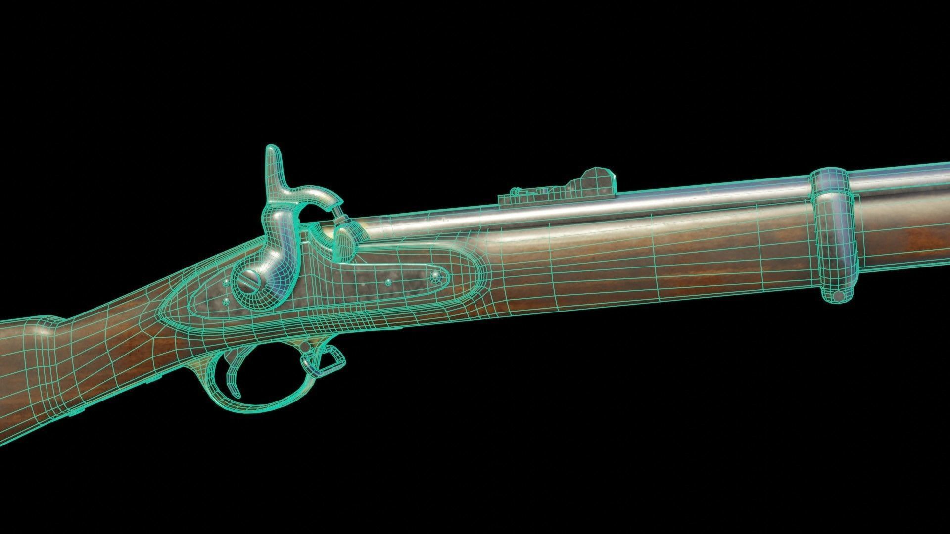 Enfield M1853 Low-poly 3D model_6