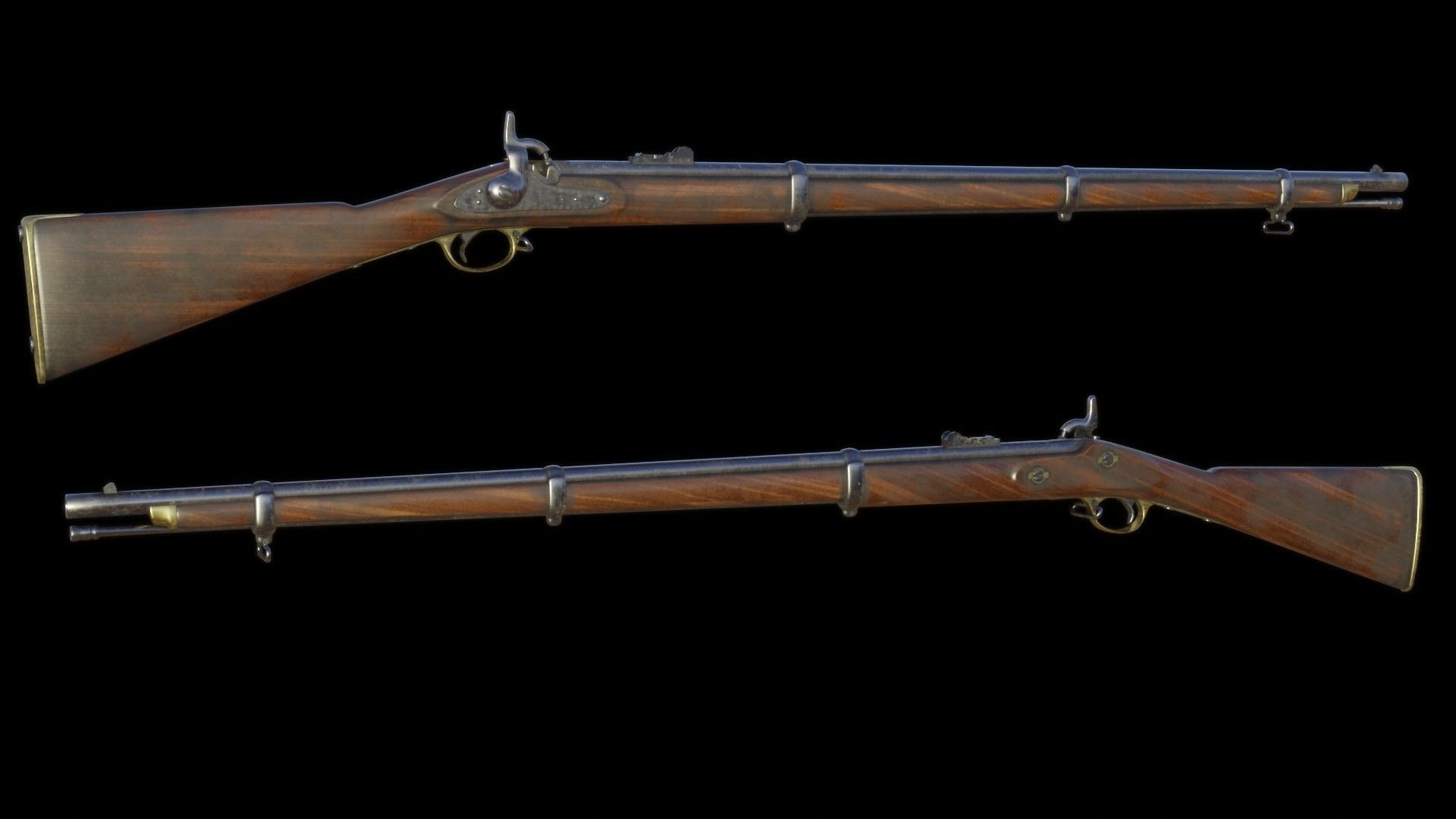 Enfield M1853 Low-poly 3D model_1