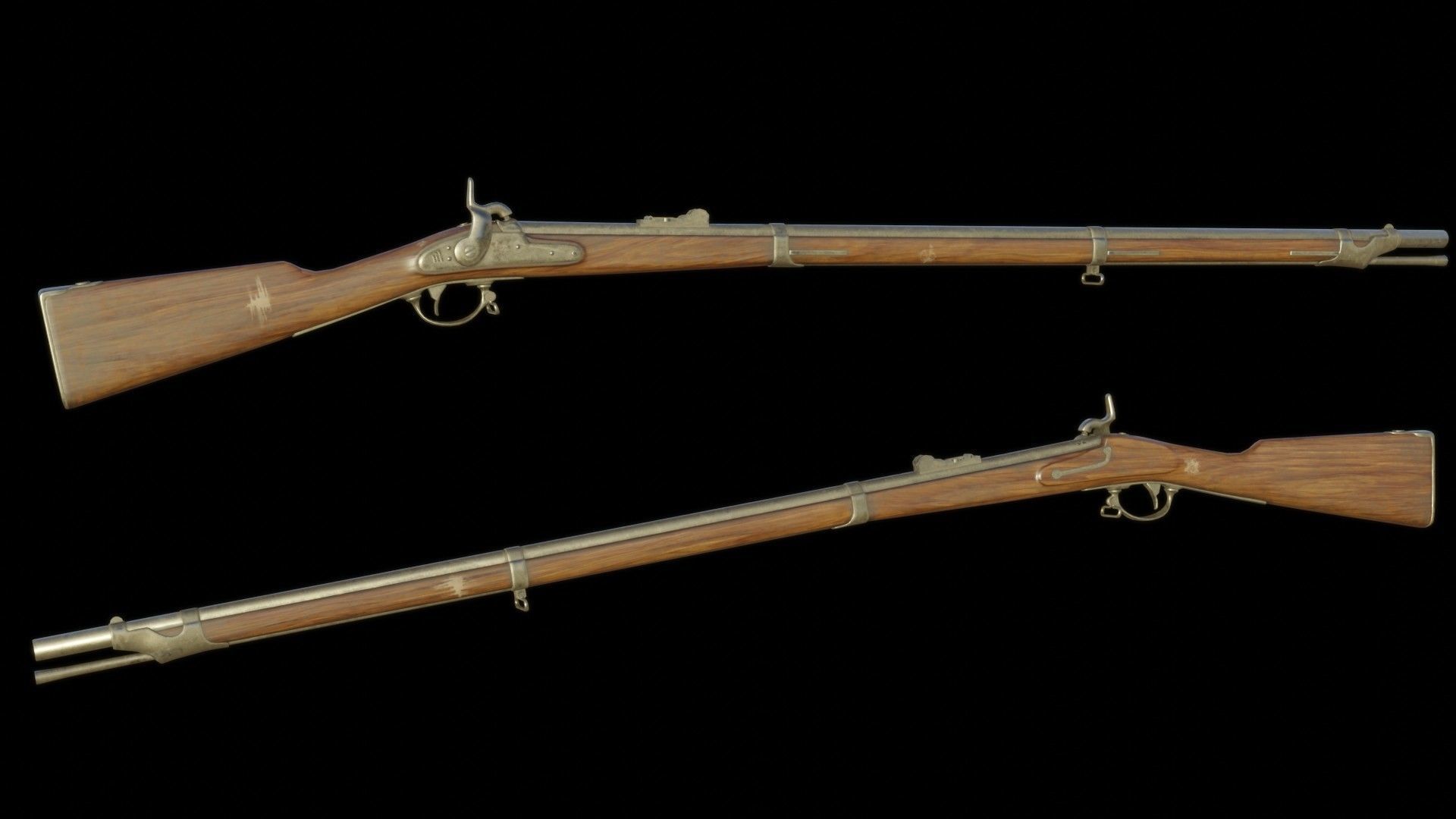 Springfield M1842 Low-poly 3D model_2