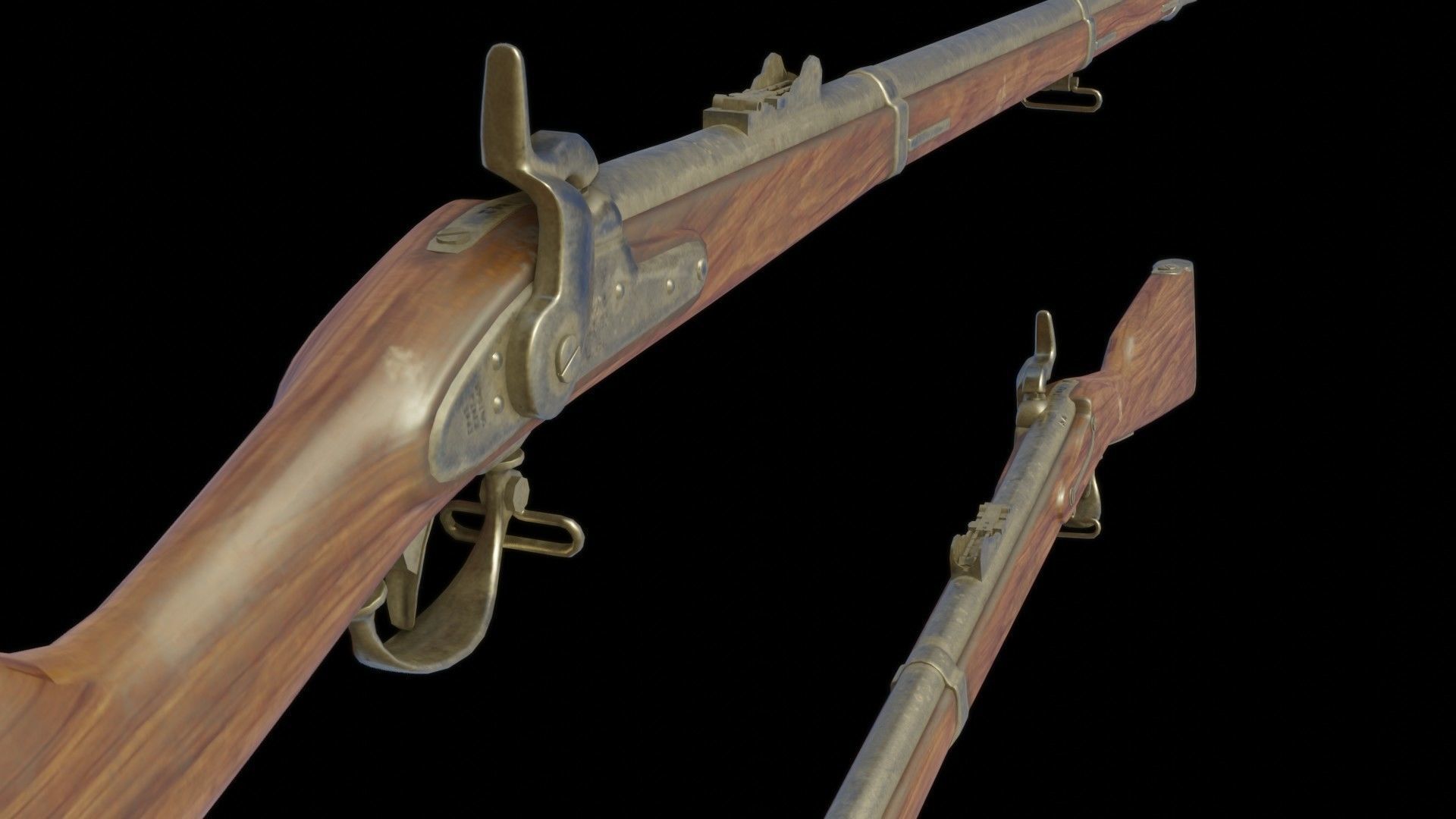 Springfield M1842 Low-poly 3D model_5