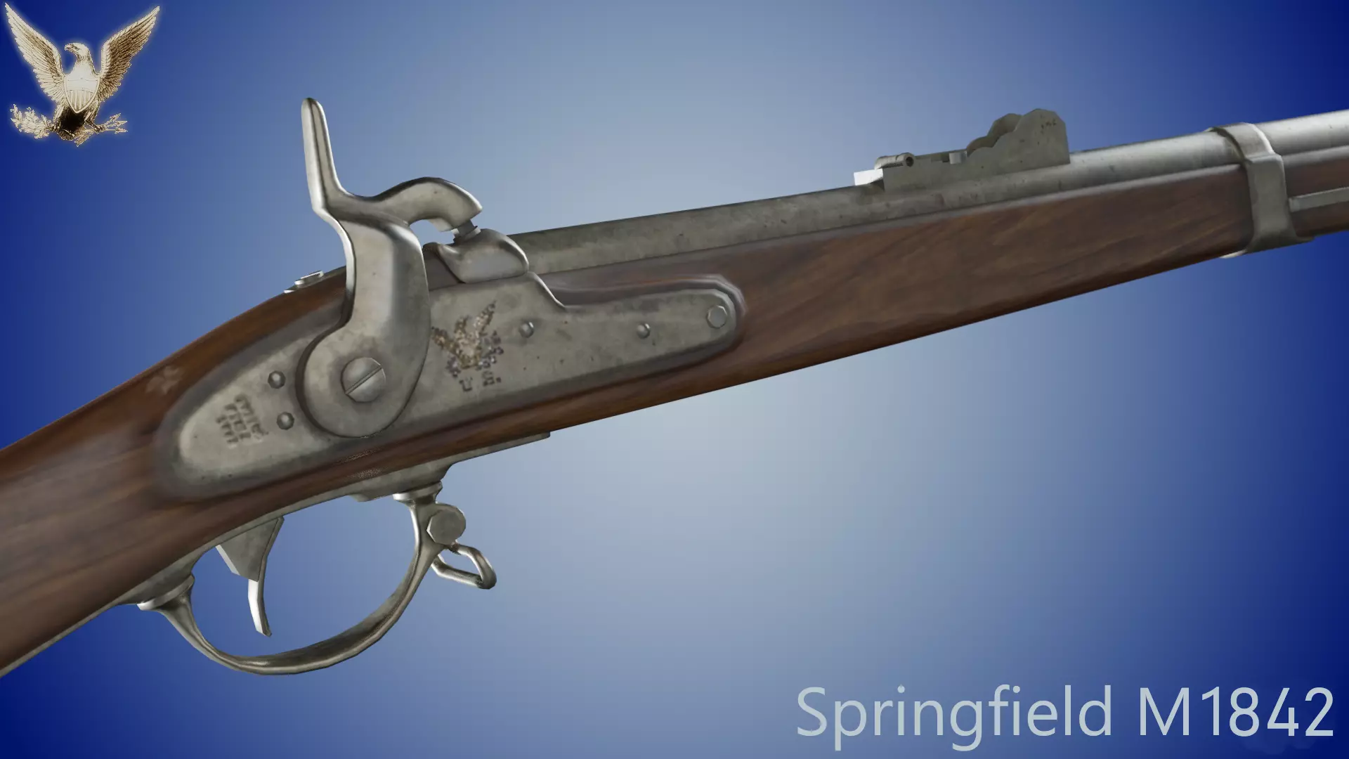 Springfield M1842 Low-poly 3D model_0