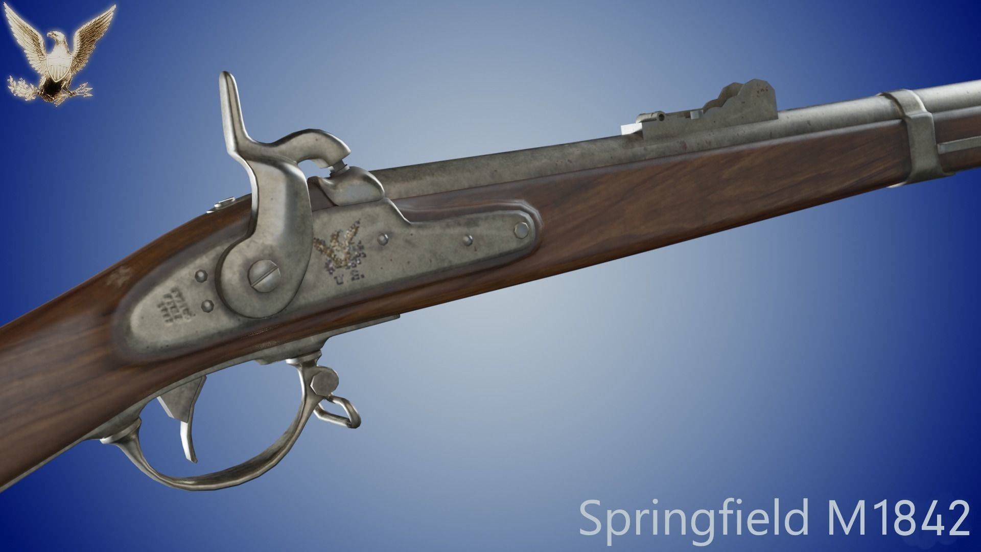 Springield 1842 3D model Springfield M1842 VR / AR / low-poly | CGTrader