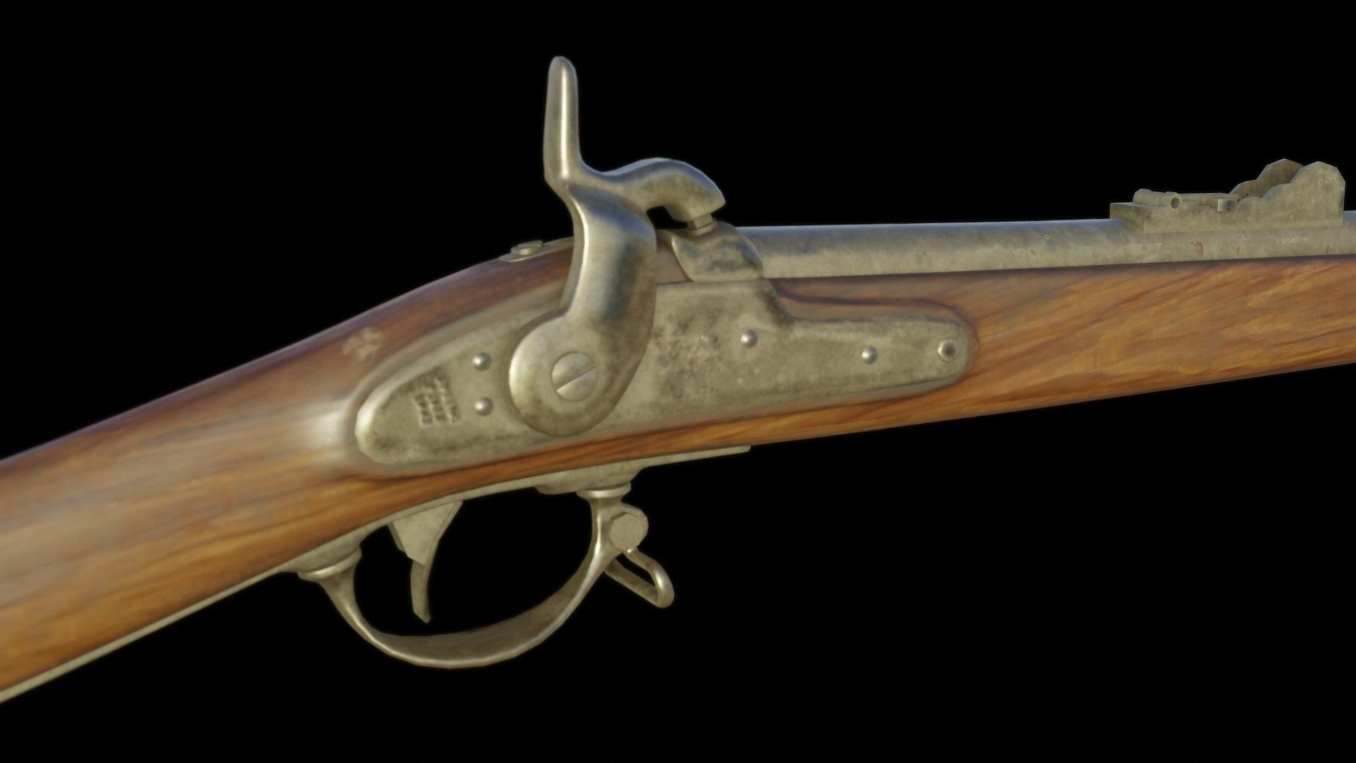 Springfield M1842 Low-poly 3D model_3